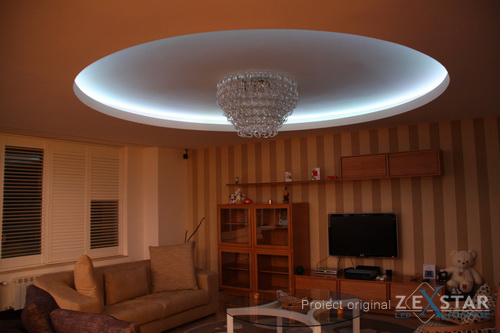 tavan circular iluminat cu banda led