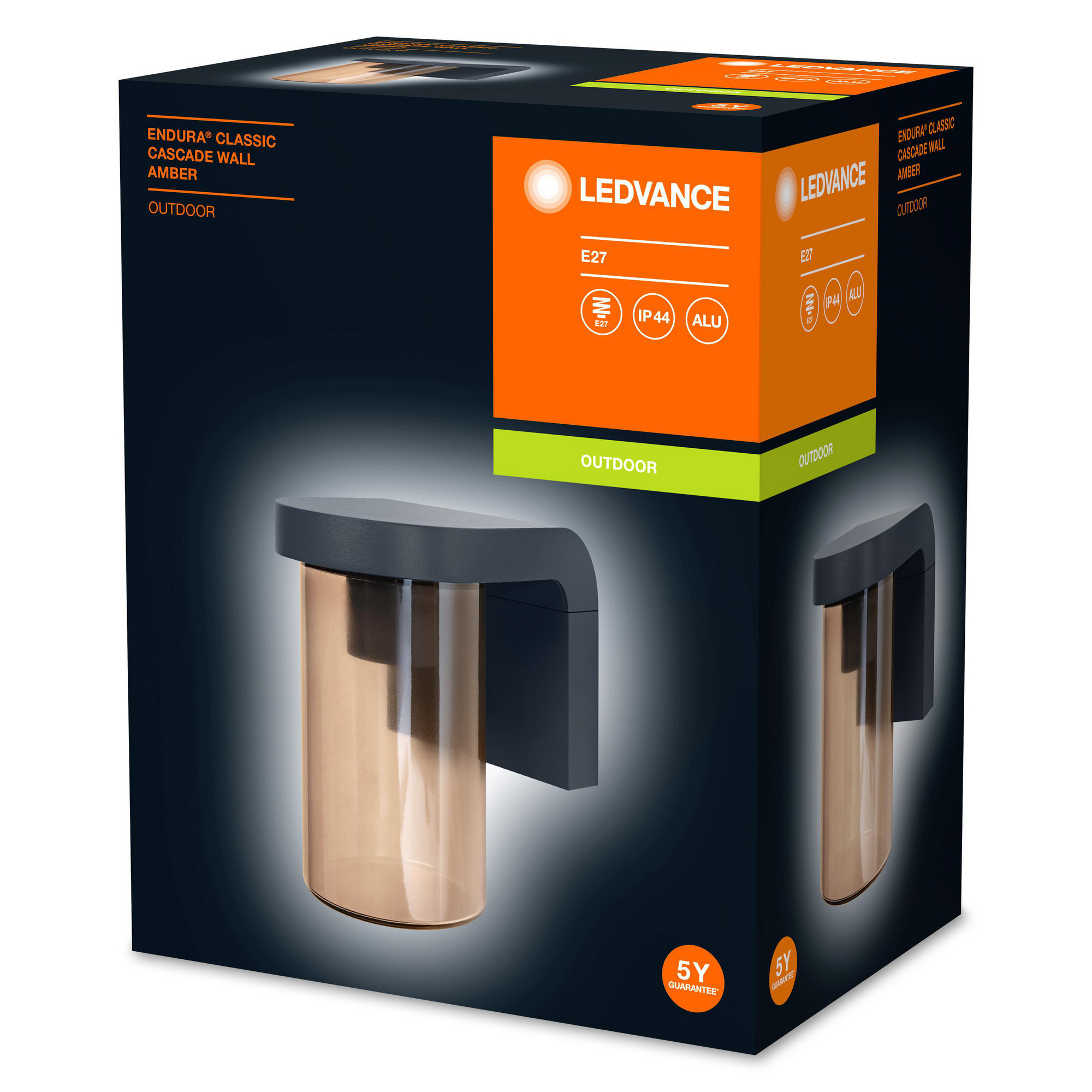 Aplică de perete, LEDVANCE ENDURA CLASSIC CASCADE WALL E27, chihlimbar/antracit