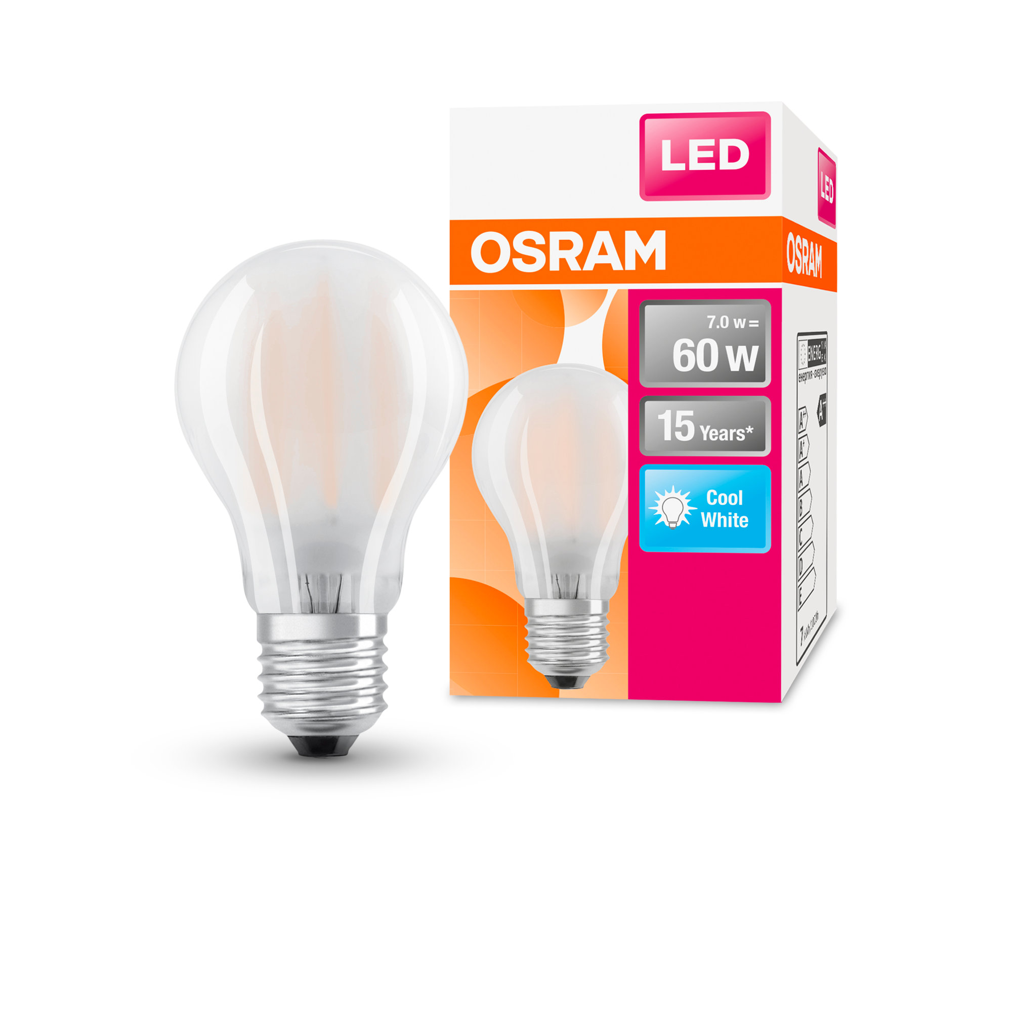 Bec Osram LED STAR RETROFIT mat CLA 60 7W 840 E27 non dim 806lm 4000K