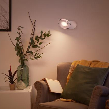 Lampa LED Philips myLiving Spot Glissette 1-lumina WarmGlow crom 500lm 2700K CRI80