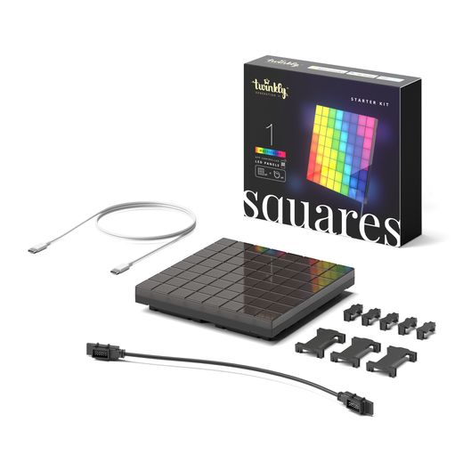 Twinkly Squares RGB Smart LED Panel 16x16cm starter set 1 panou 16x16cm fără sursă de alimentare