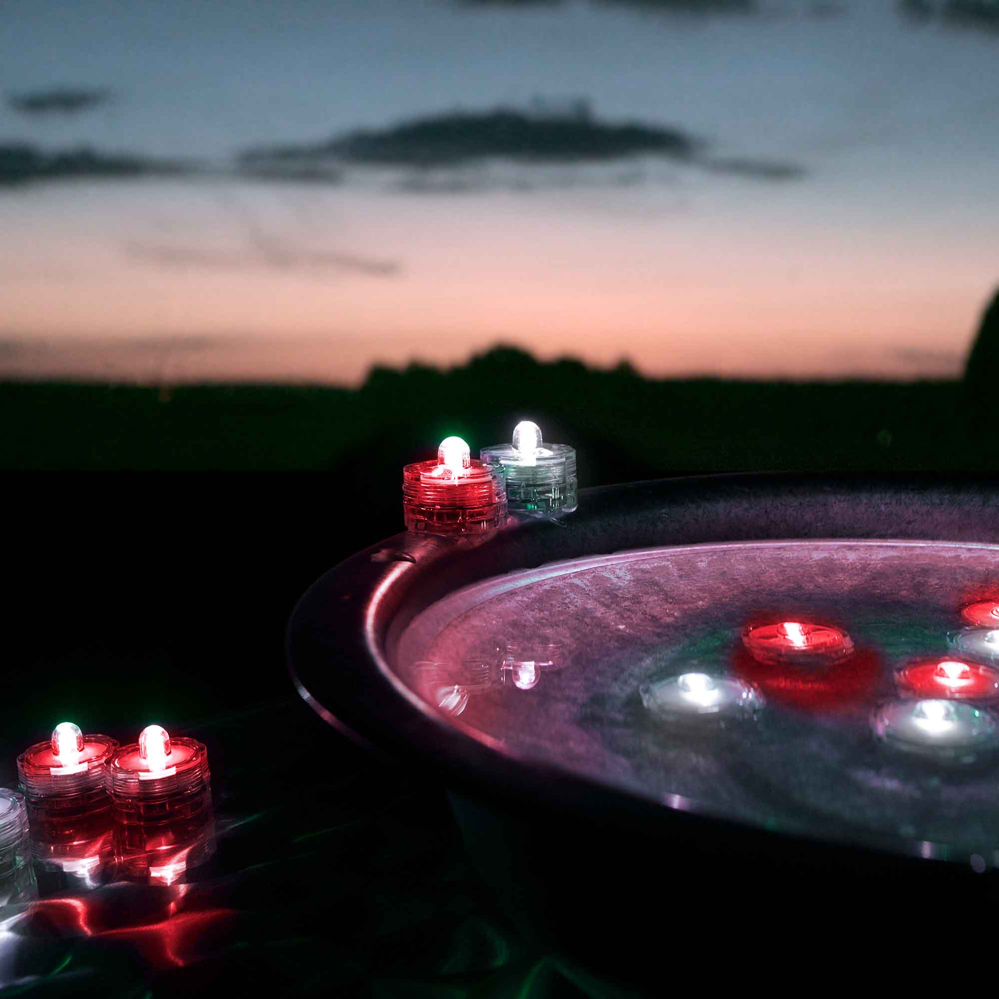 Set de luminari decorative LED Rosu rezistente la apa
