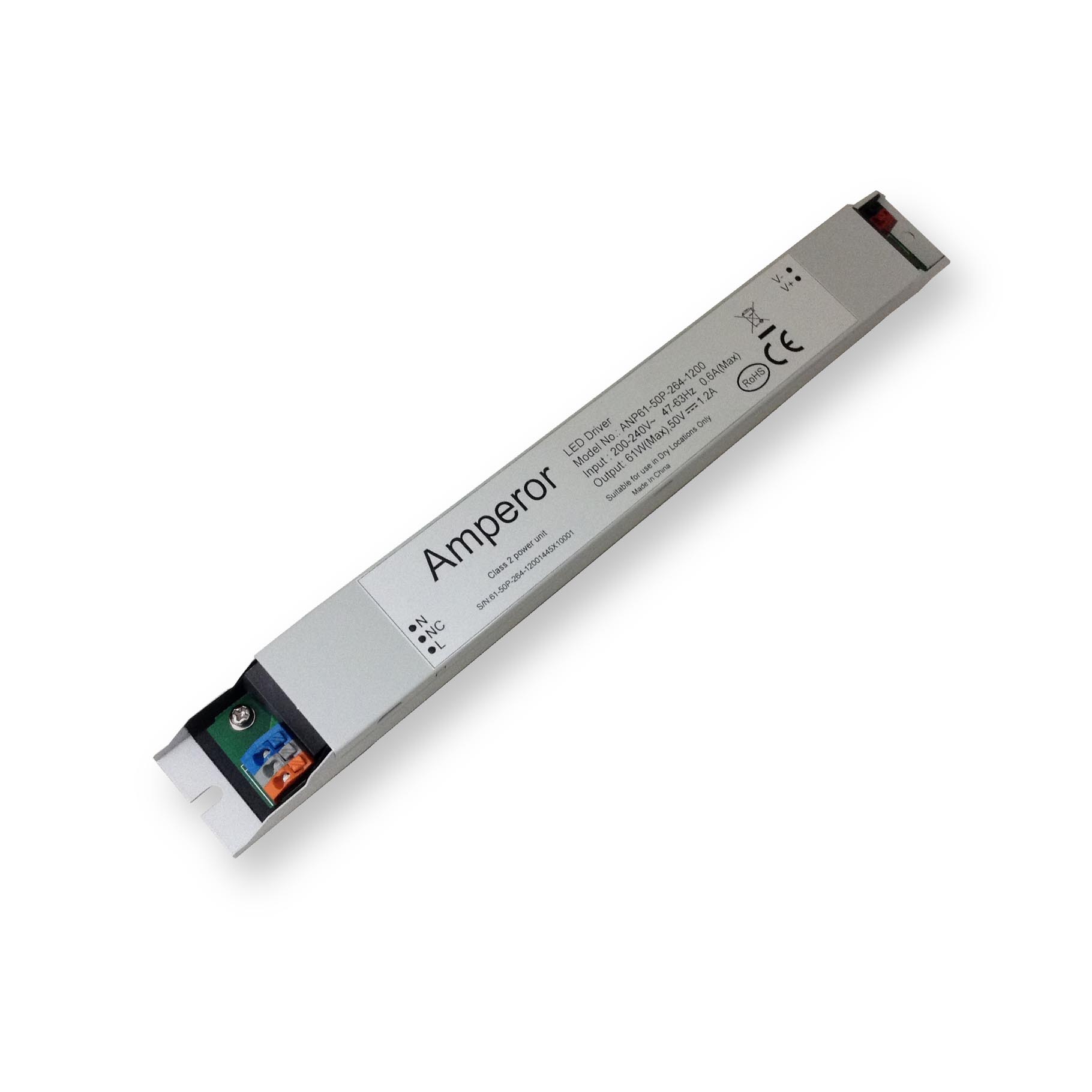Transformator Driver Profesional de curent constant Amperor ANP61-54P-264-1000-DA IP30 230V la 30 > 54VDC 500 > 1100mA DIM