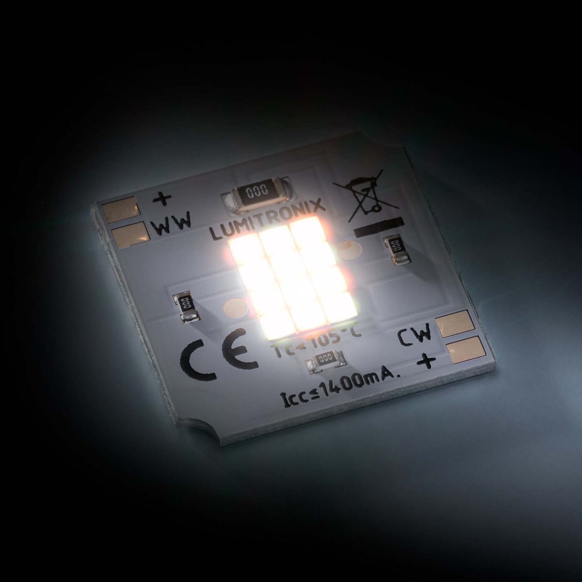 SmartArray-Q12-TW Modul LED Nichia CSP configurabil cu 2 canale, TW Dynasolis 12 LED-uri 19x19mm fabricat în Germania (până la 1350lm)