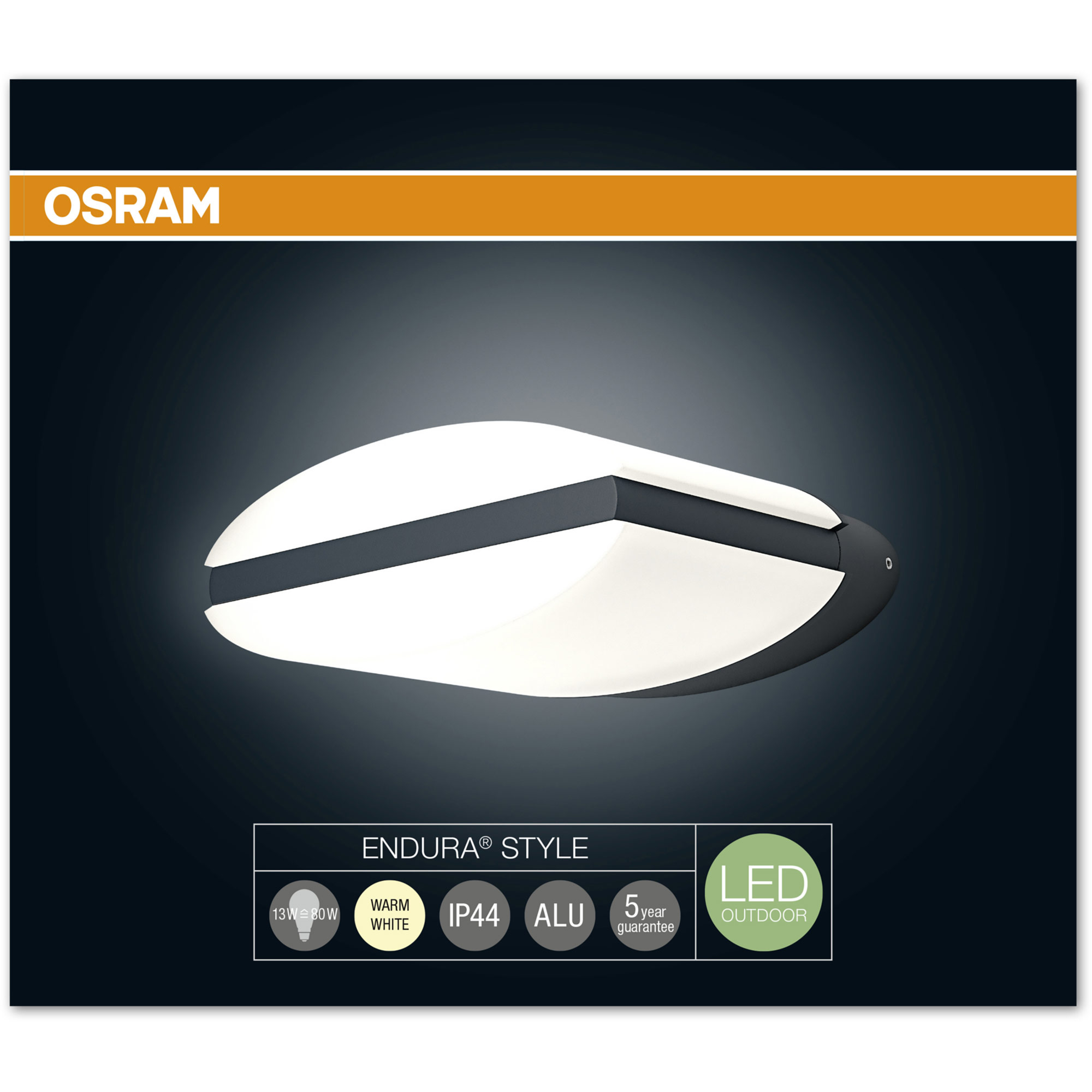 Lampa LED de perete OSRAM Endura Style Ellipse Gri Inchis 3000K 13W 890lm