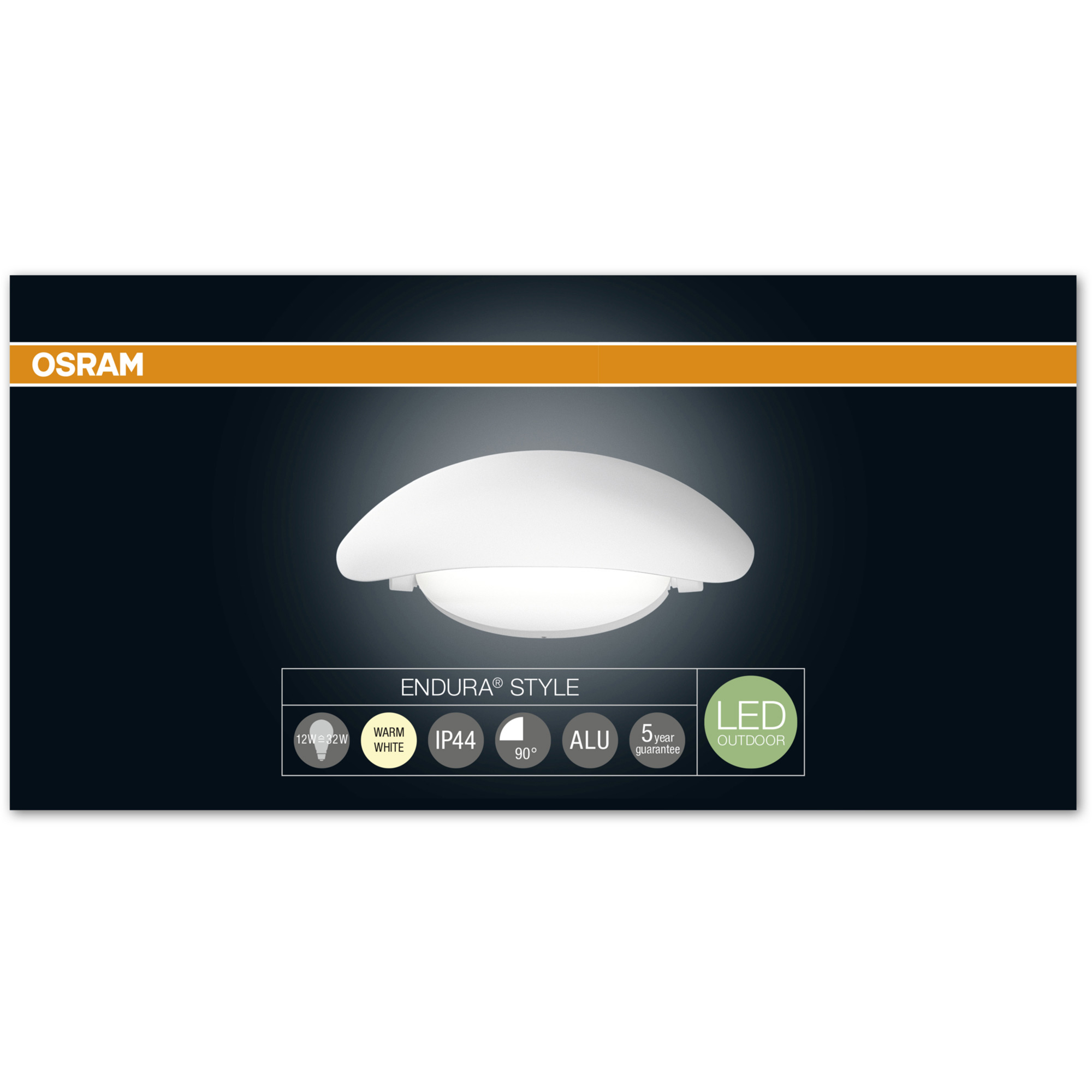 Lampa LED de perete OSRAM Endura Style Cover Oval Alb 3000K 12W 355lm