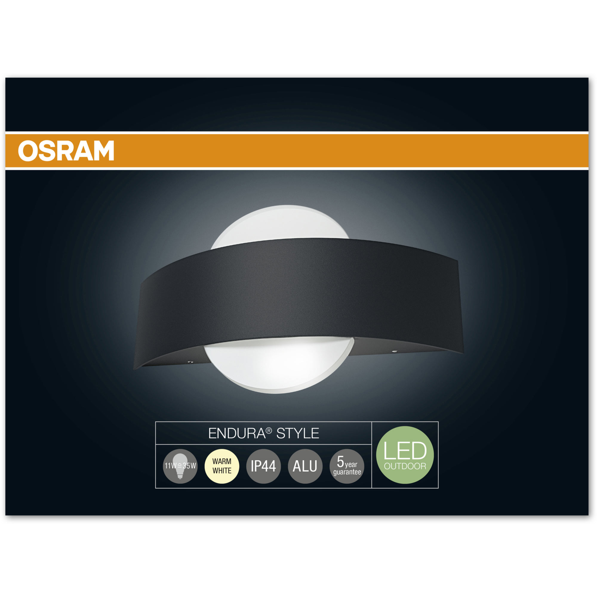 Lampa LED de perete OSRAM Endura Style Shield Round Gri Inchis 3000K 11W 400lm