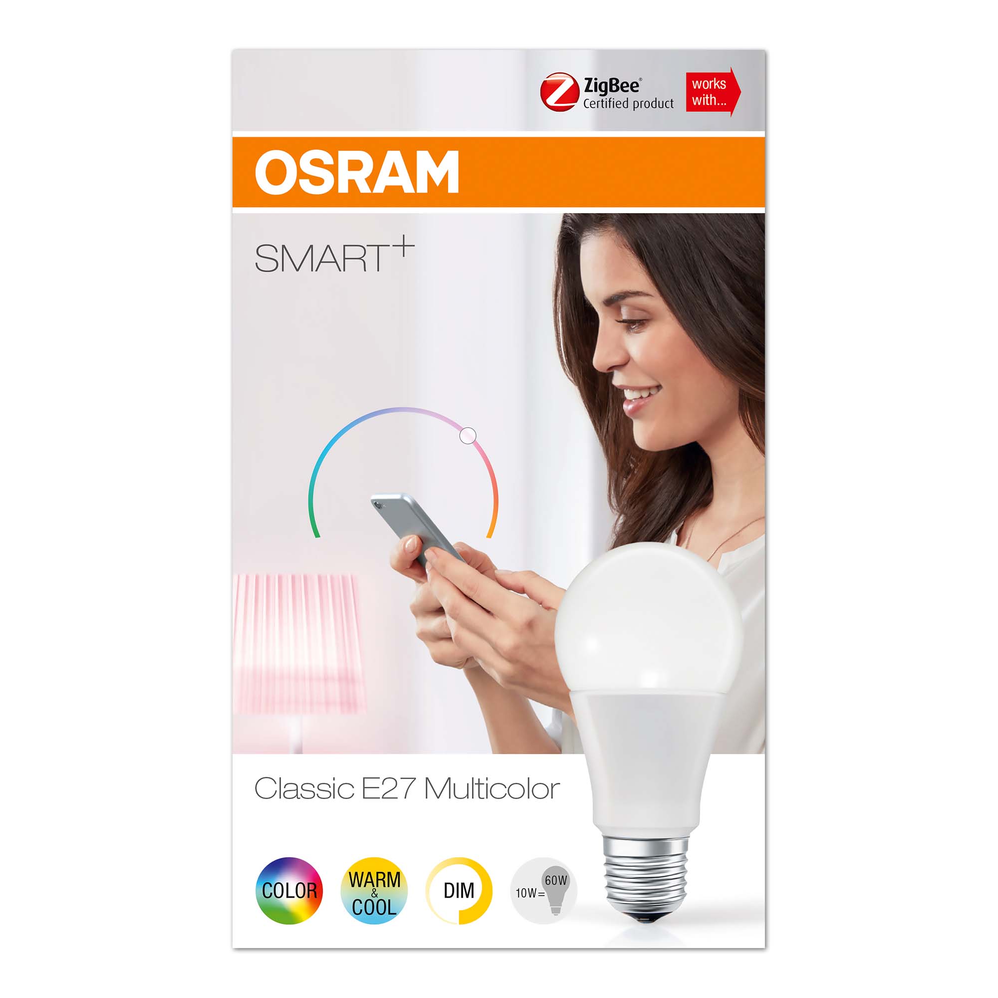 Bec LED Osram Smart+ CLAS A60 E27 RGBW 2200-6500K 810lm