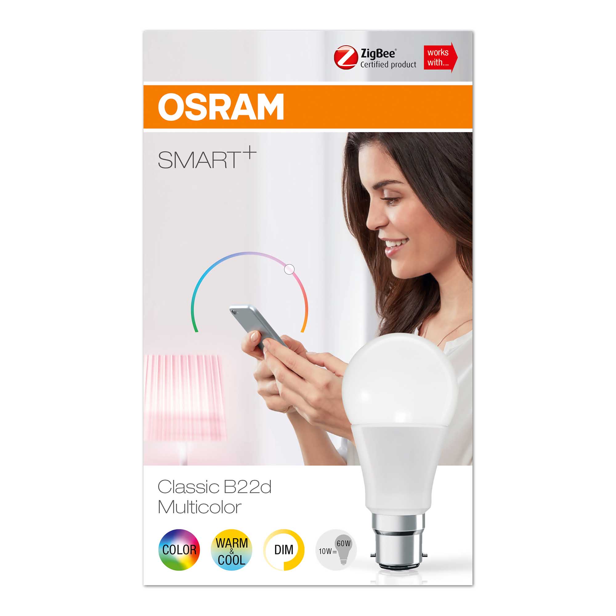 Bec LED Osram Smart+ CLAS A60 B22D RGBW 2200-6500K 810lm
