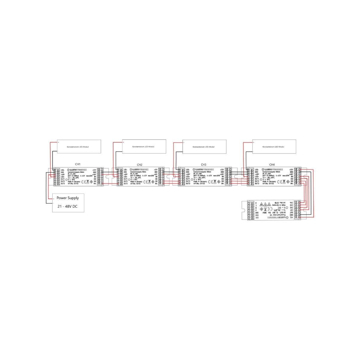 Driver cu LED constant LUMITRONIX 21-48V la 1> 1500mA 4-42V DIM pentru PowerController V2
