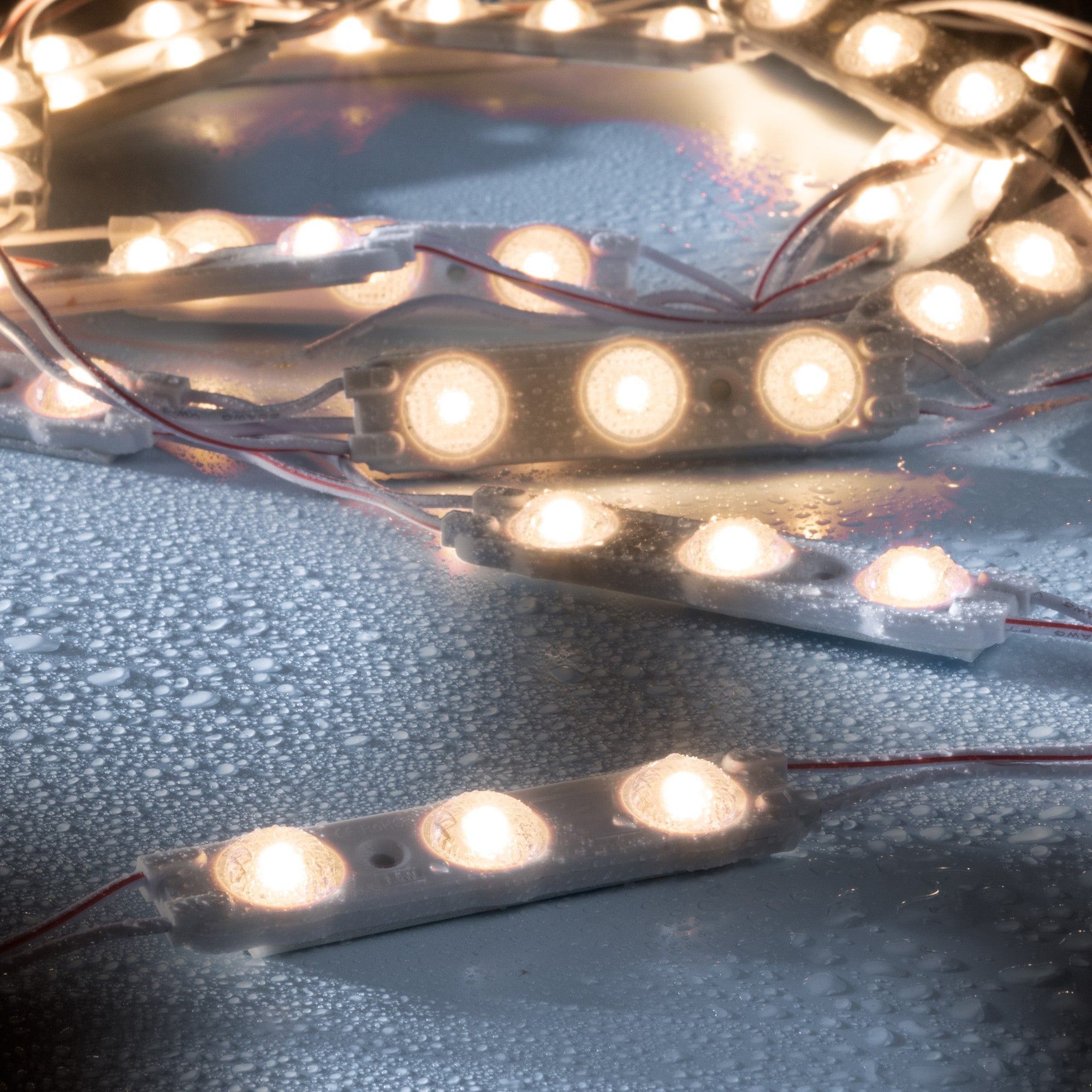 leds.de Module LED impermeabile cu LED-uri 3 LED-uri 12V IP67 20 bucăți 3000K