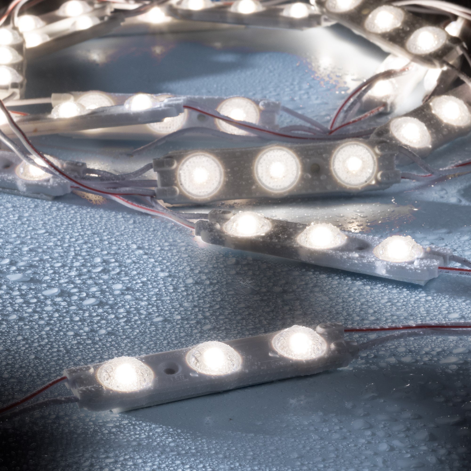 leds.de Module LED impermeabile cu LED-uri 3 LED-uri 12V IP67 20 bucăți 3000K