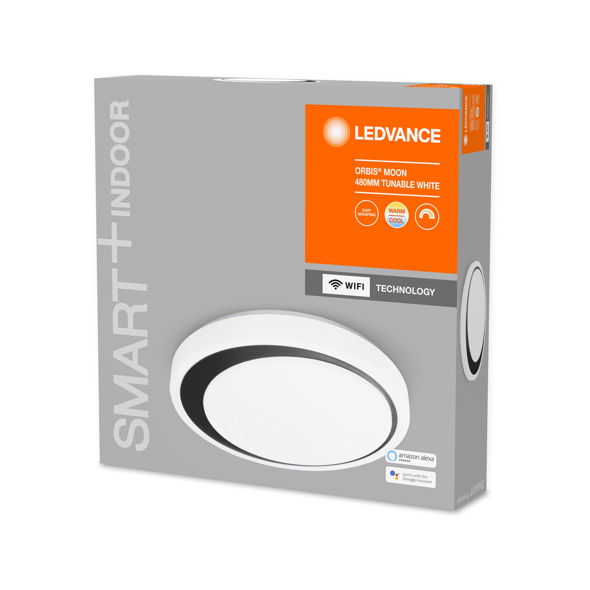 Lampa LED de tavan LEDVANCE SMART+ WiFi Tunable LED-uri Albe ORBIS Moon 480mm alb-negru 3300lm