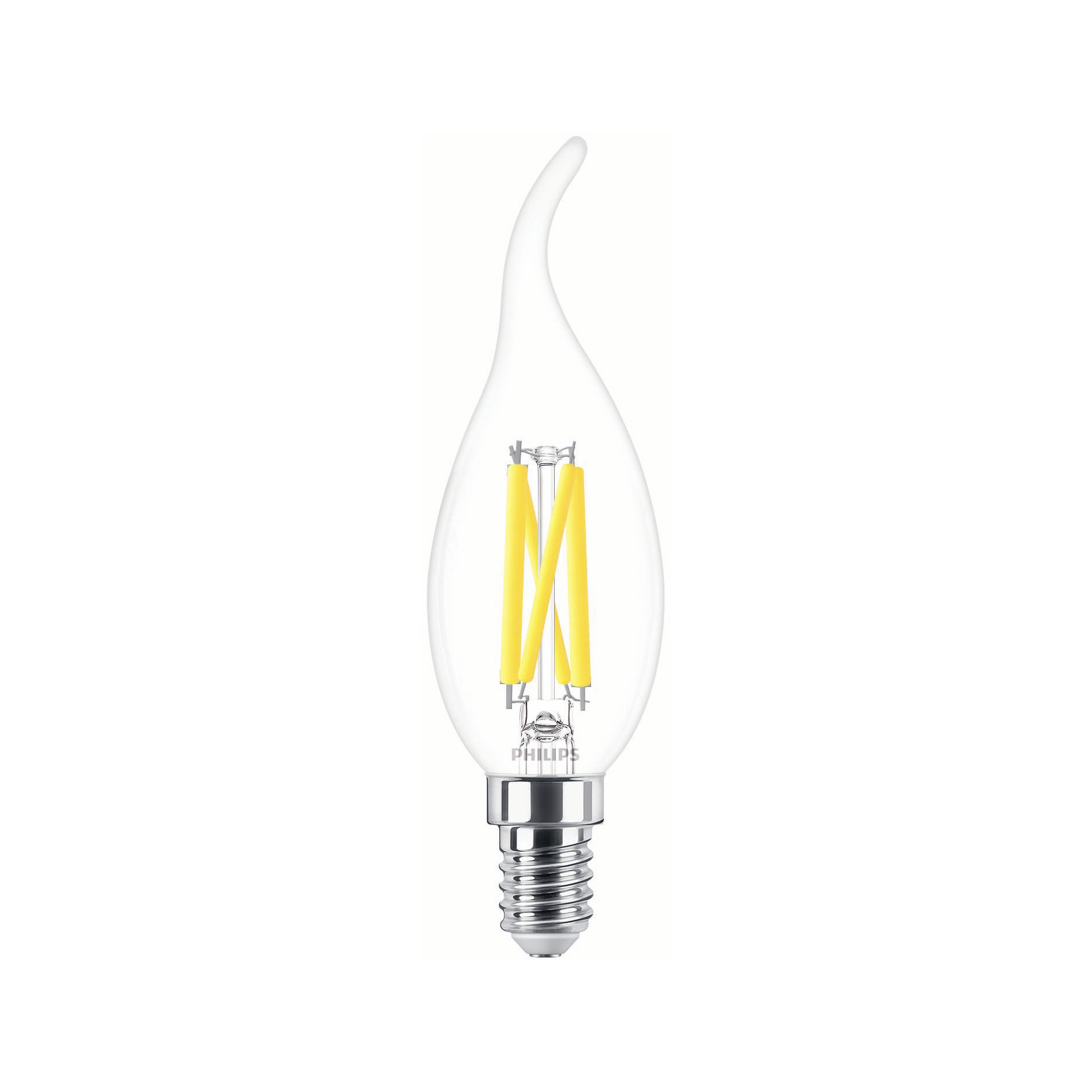 Bec LED Philips WarmGlow Filament LED cu filament 3,4-40W E14 927 clar DIM 470lm 2200-2700K