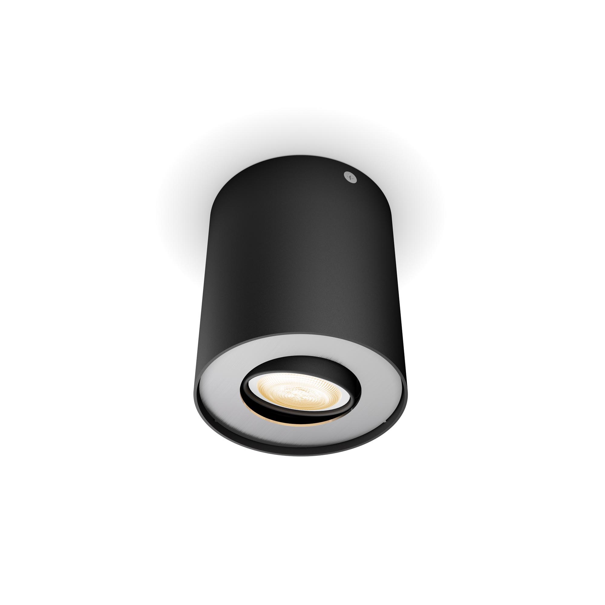 Lampa LED de tavan PHILIPS Wifi Pillar LED 1 Spot Negru 2200-6500K 5.5W 350lm