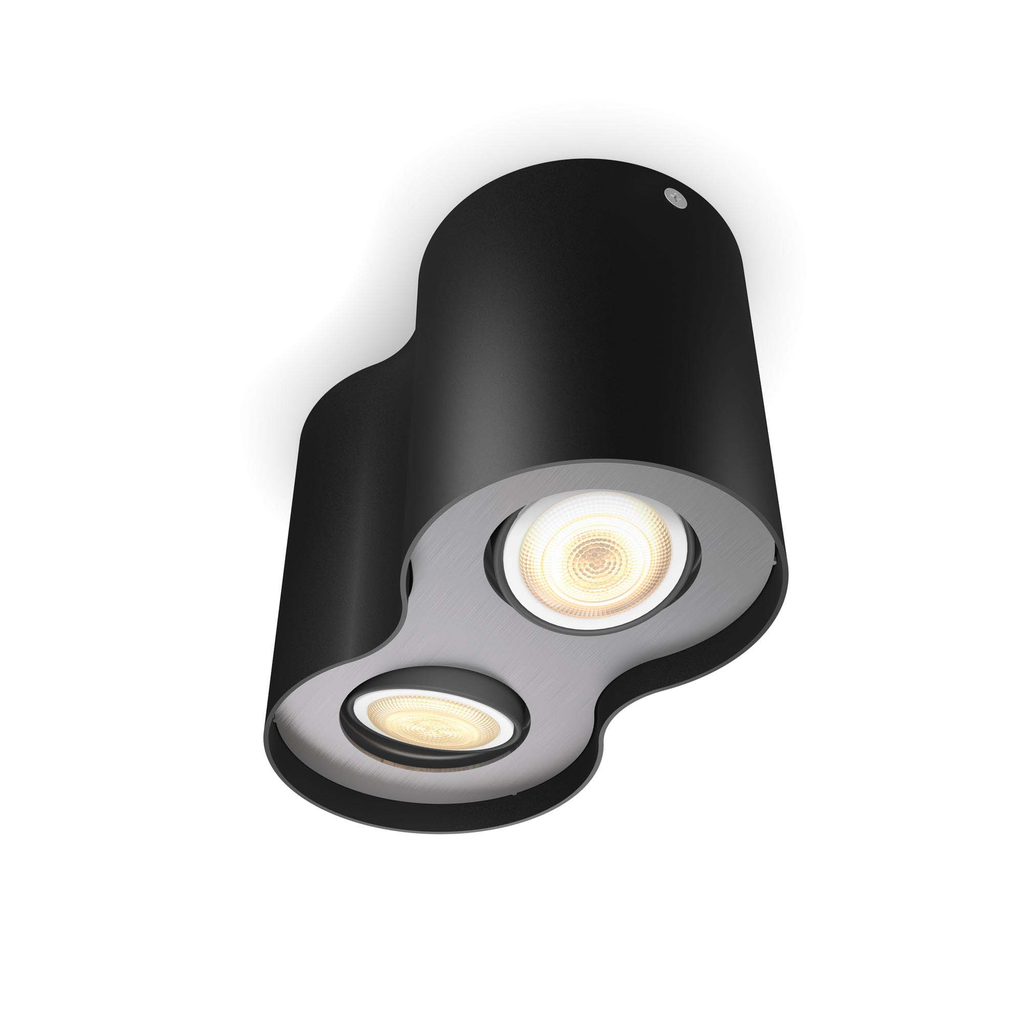 Lampa LED de tavan PHILIPS Wifi Pillar LED 2 Spot Negru 2200-6500K 11W 700lm