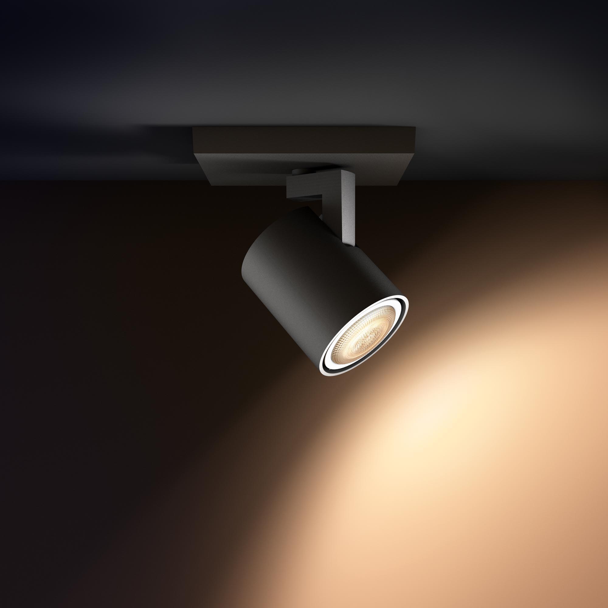 Lampa LED de tavan PHILIPS Wifi Runner LED 1 Spot Extensie Negru 2700-6500K 6W 350lm