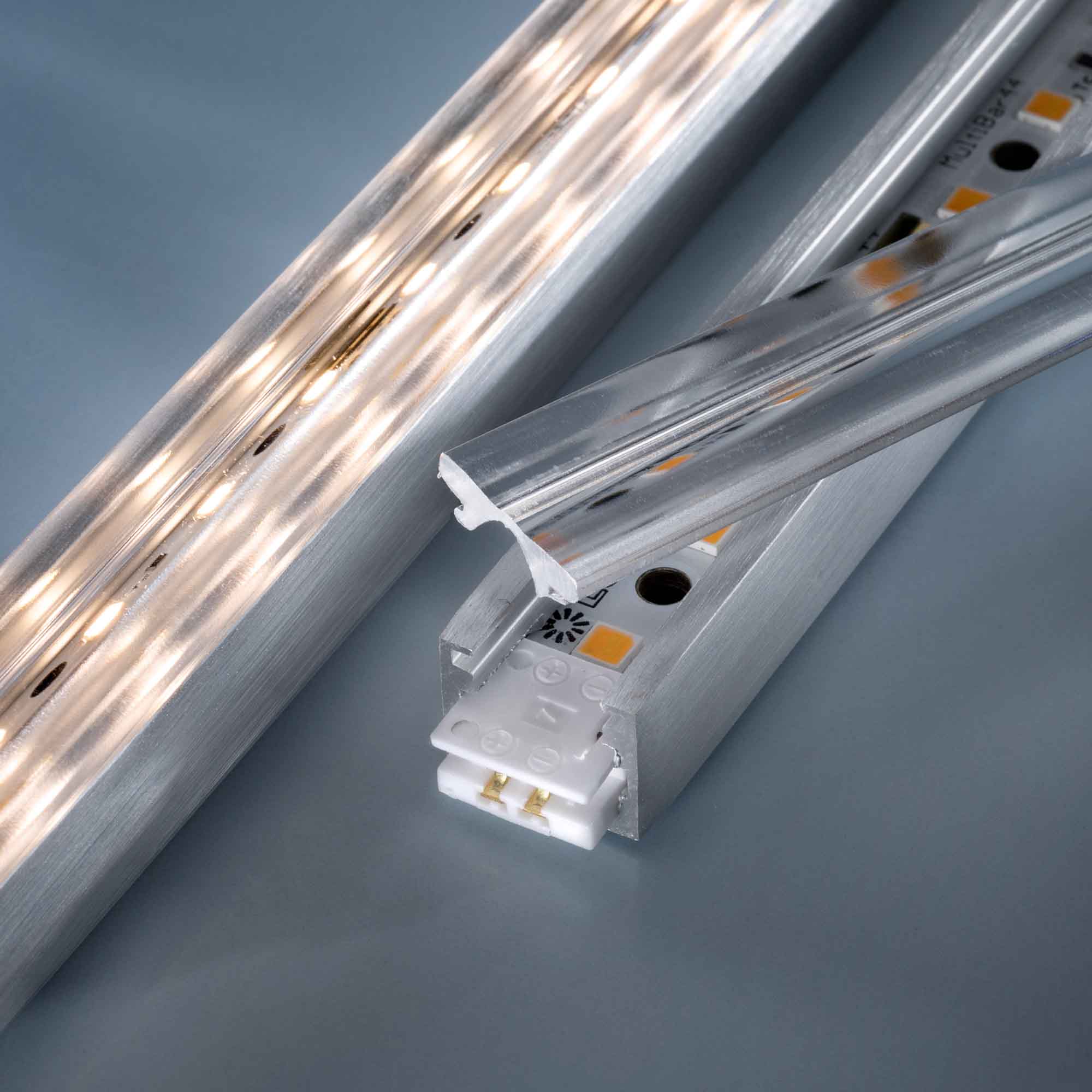 Profil de aluminiu Alubar pentru Benzi LED Multibar 50cm Mat cu gauri pentru prindere cu suruburi 