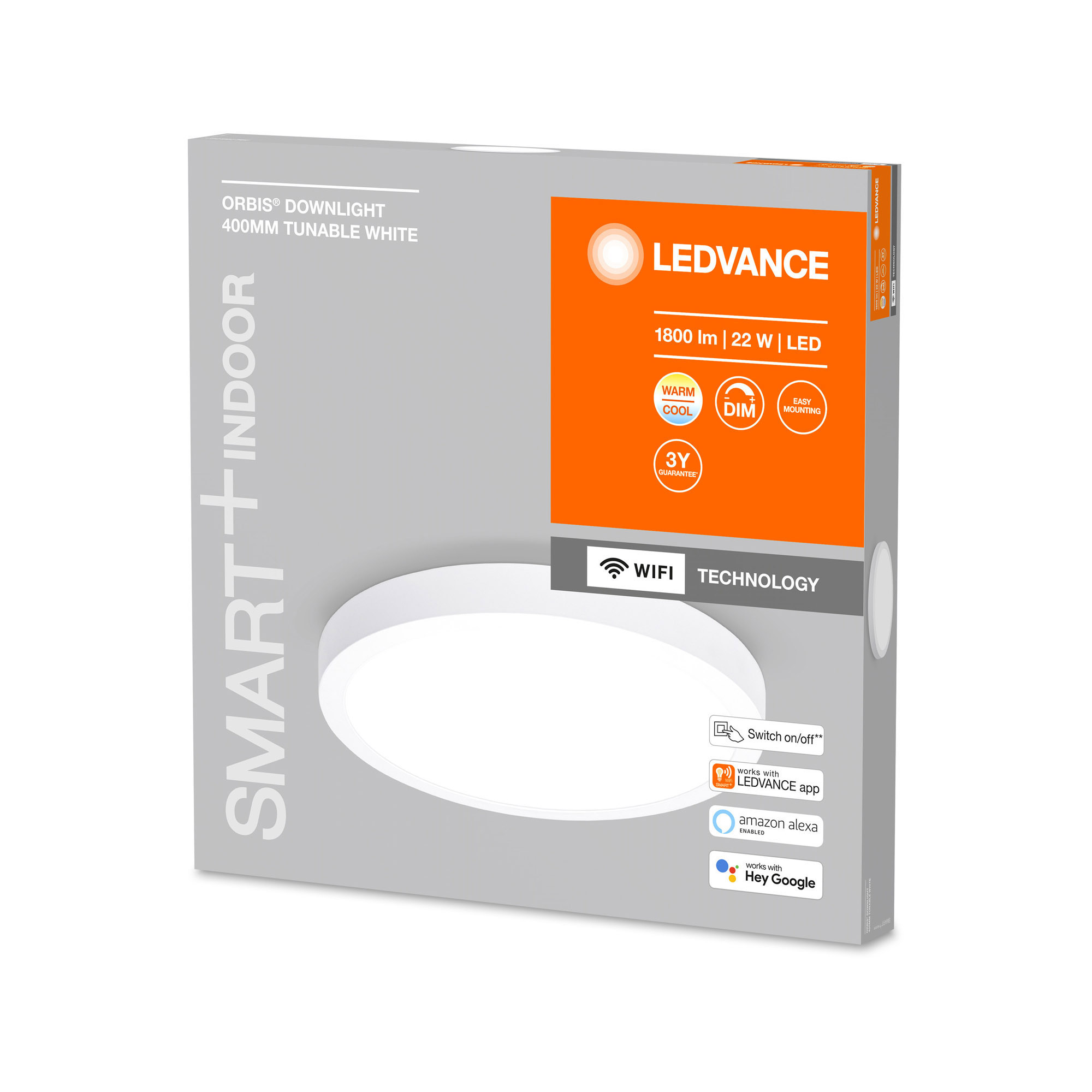Spot LEDVANCE SMART+ WiFi Alb Reglabil (TW) LED ORBIS Downlight 400mm alb 1800lm