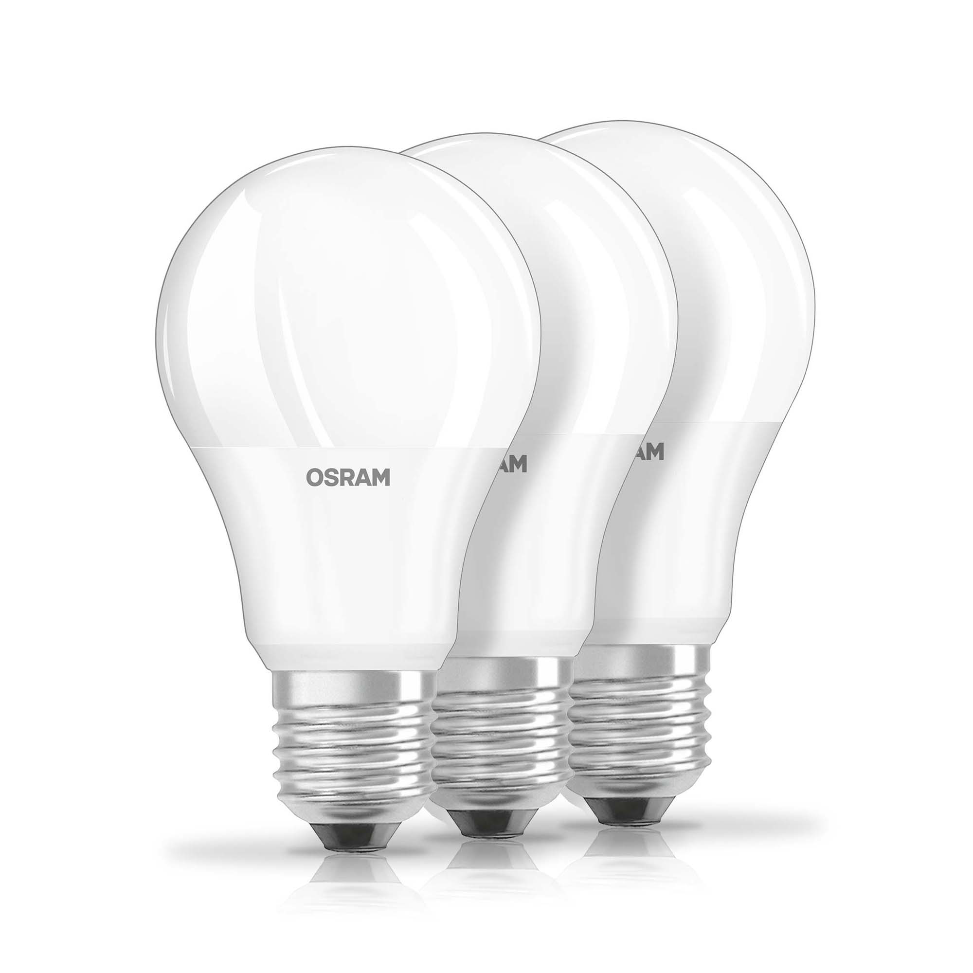Bec LED Osram LED BASE CLA60 9W 827 FR E27 3er-Pack 2700K 806lm