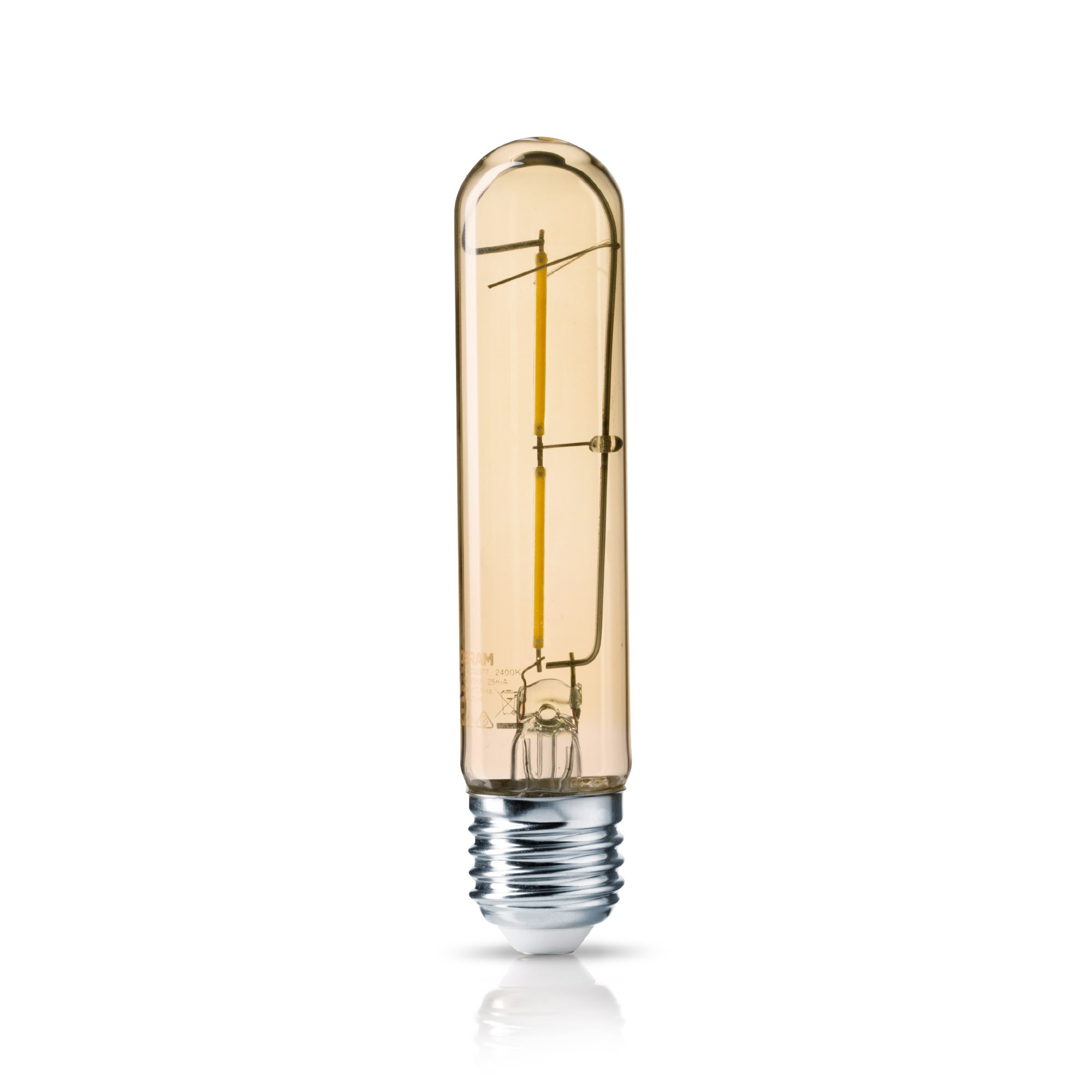 Bec LED Osram LED VINTAGE 1906 CL Tubular GOLD 40 3W 824 E27 2400K 200lm