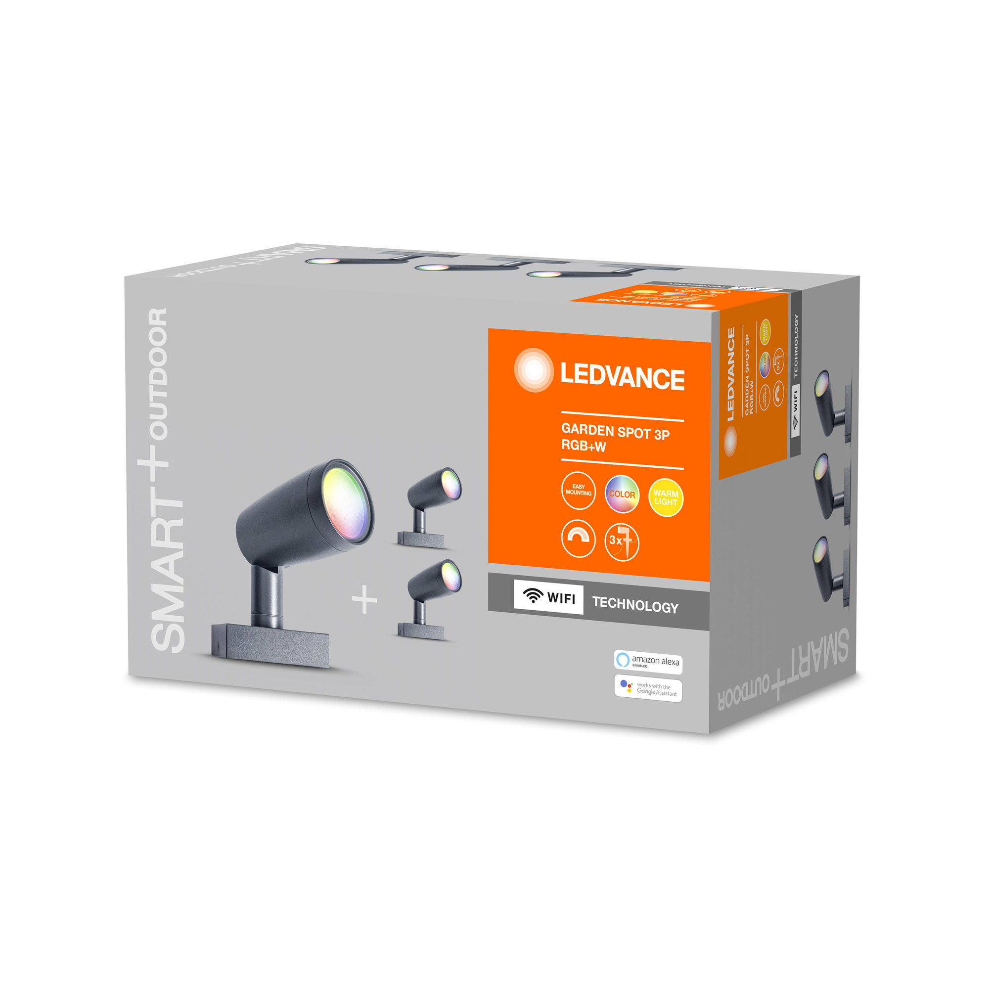 Lumini de grădină cu LED-uri LEDVANCE SMART+ WiFi RGBW Spot Set de bază 3 bucăți IP65 antracit 680lm