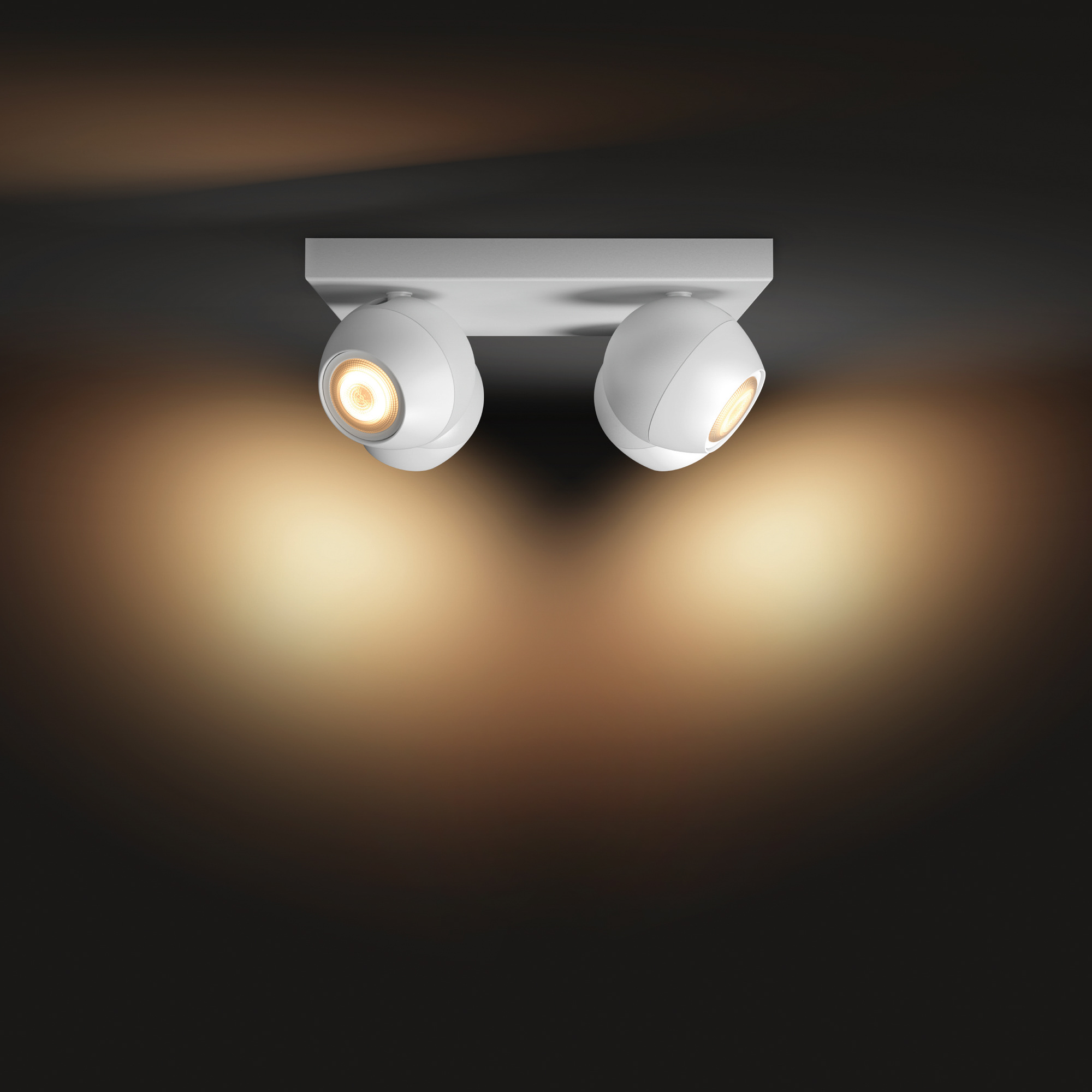 Spot Philips Hue alb Ambiance Buckram LED Spotlight four-flamed alb 4x 350lm incl. Buton Dimmer