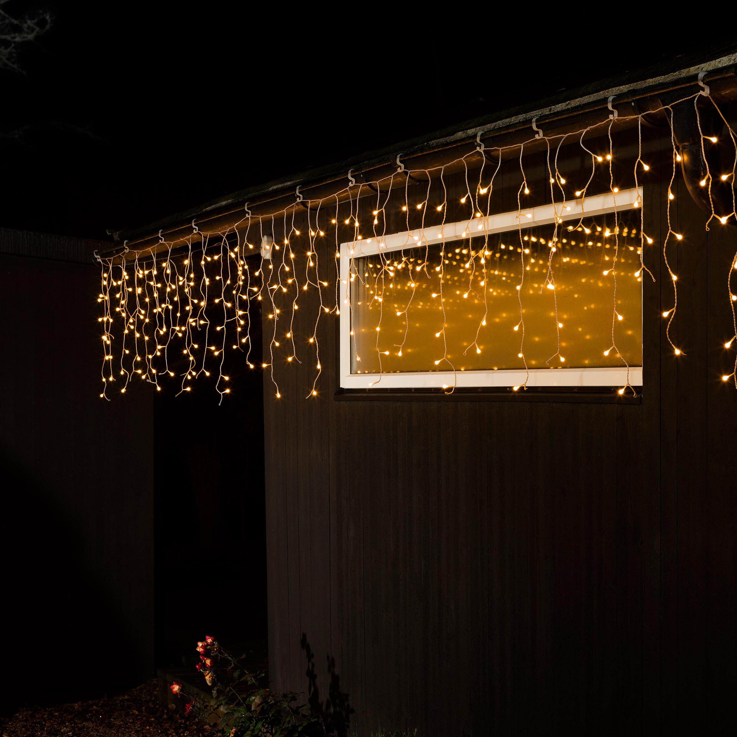 Perdea luminoasa 200 LED-uri Alb cald, 5m lungime, 30-70 cm ramuri