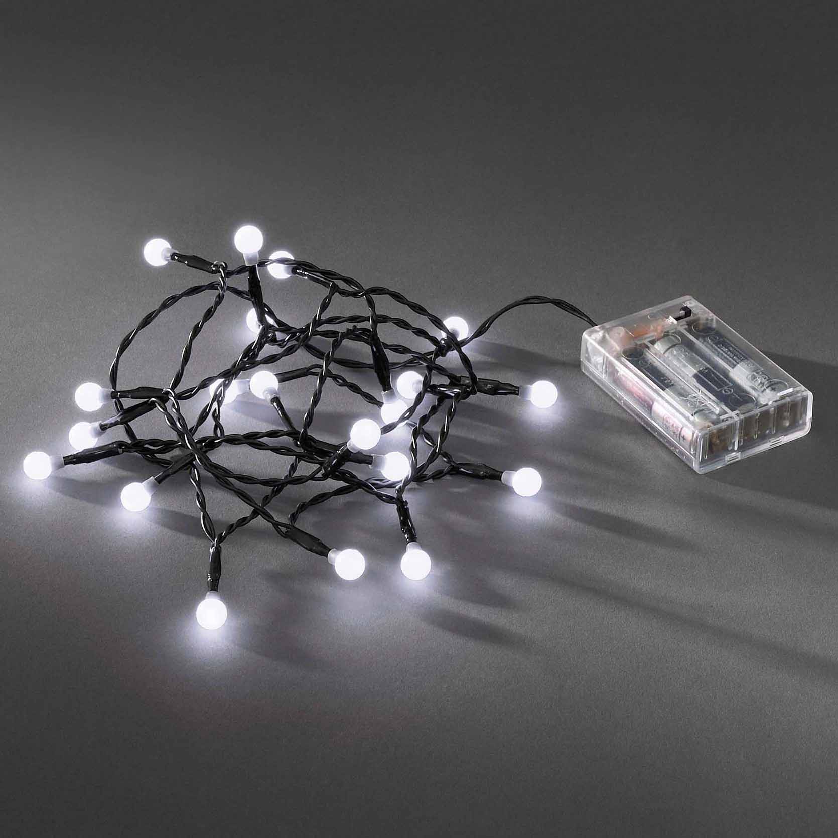 Sirag de globulete luminoase cu baterii, 20 de LED-uri Alb Rece, 1.5m lungime