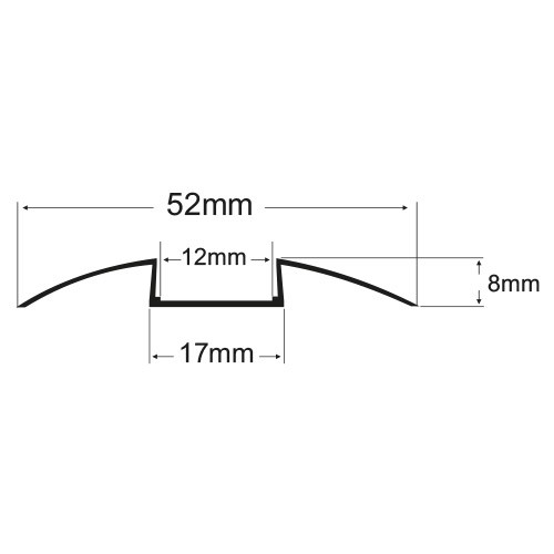 Profil de aluminiu pentru Benzi LED Flexible Lumiflex, profil de trecere, 200 cm