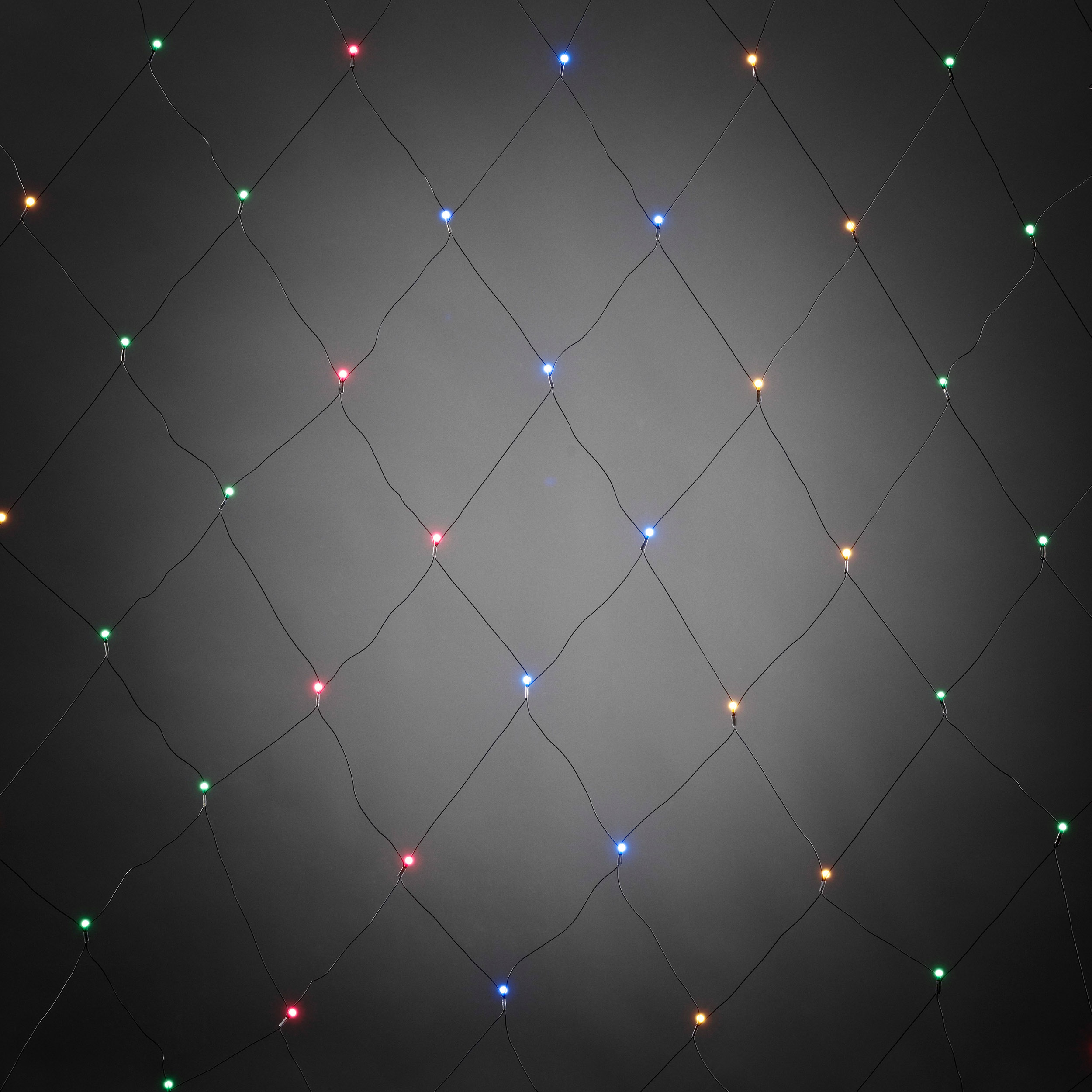 Plasa cu 64 LED-uri multicolore, 2x2m