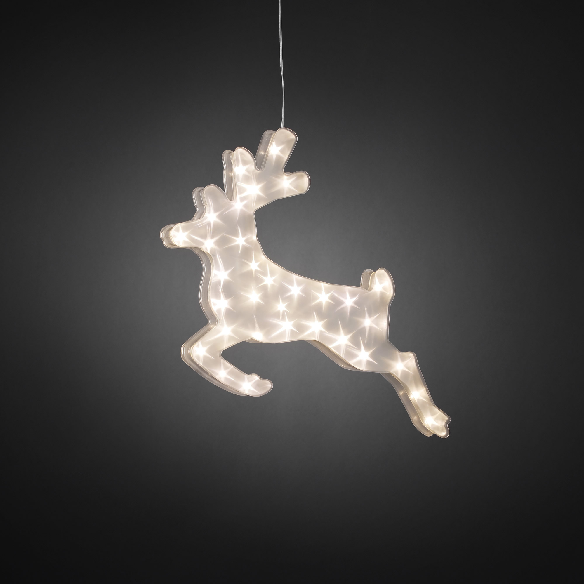 Ren LED, decoratiune luminoasa, 32 LED-uri alb cald, 48x39 cm