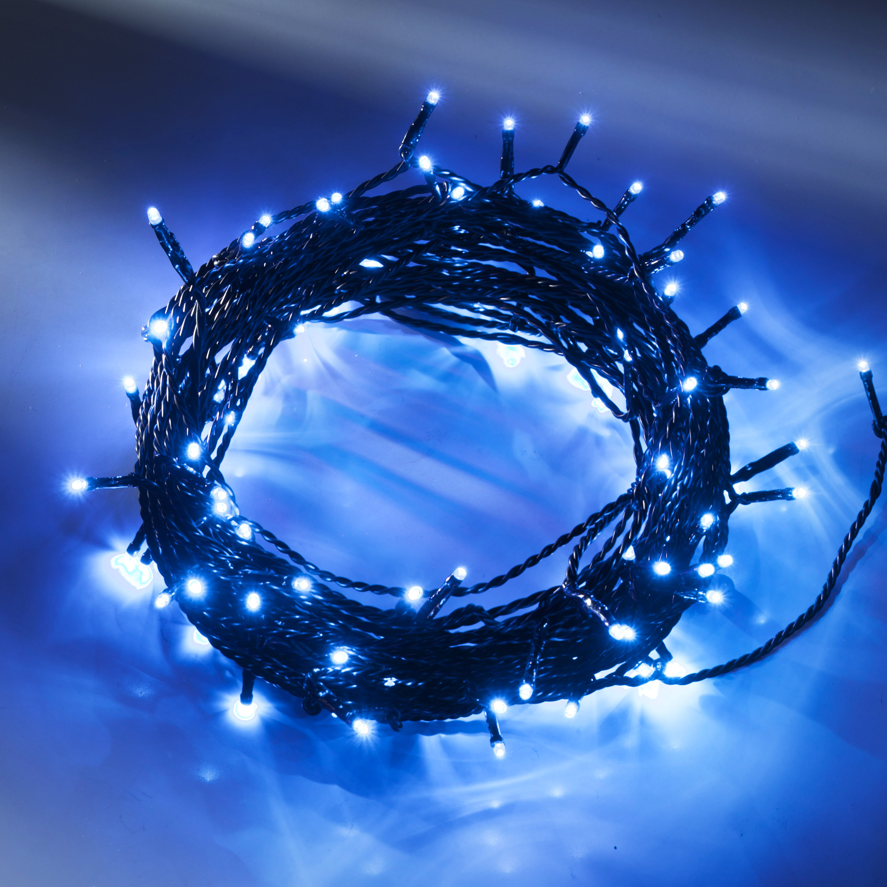 Instalatie luminoasa LED albastru, Lungime 16m (40 LED-uri)