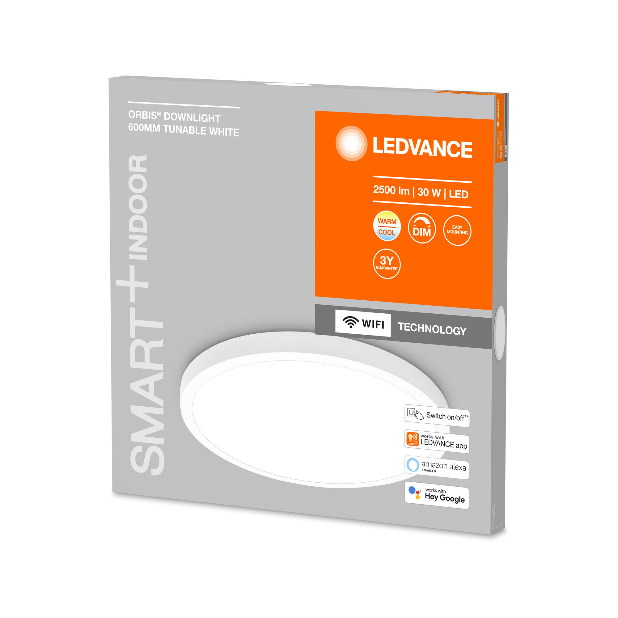 Spot LEDVANCE SMART+ WiFi Alb Reglabil (TW) LED ORBIS Downlight 600mm alb 2500lm