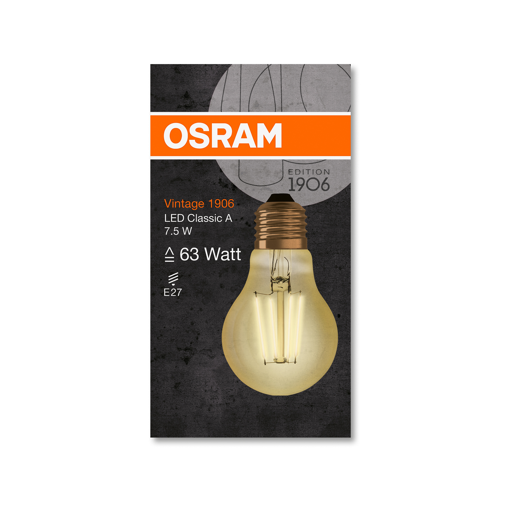 Bec LED Osram LED VINTAGE 1906 CLA auriu68 non-dim 8W 825 E27 950lm 2500K CRI80