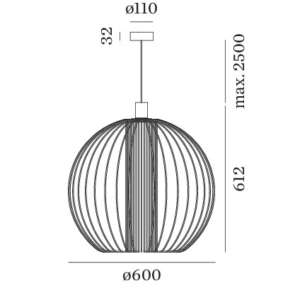 Lampa Pendul pt LED E27 Wever & Ducré Wiro Glob negru
