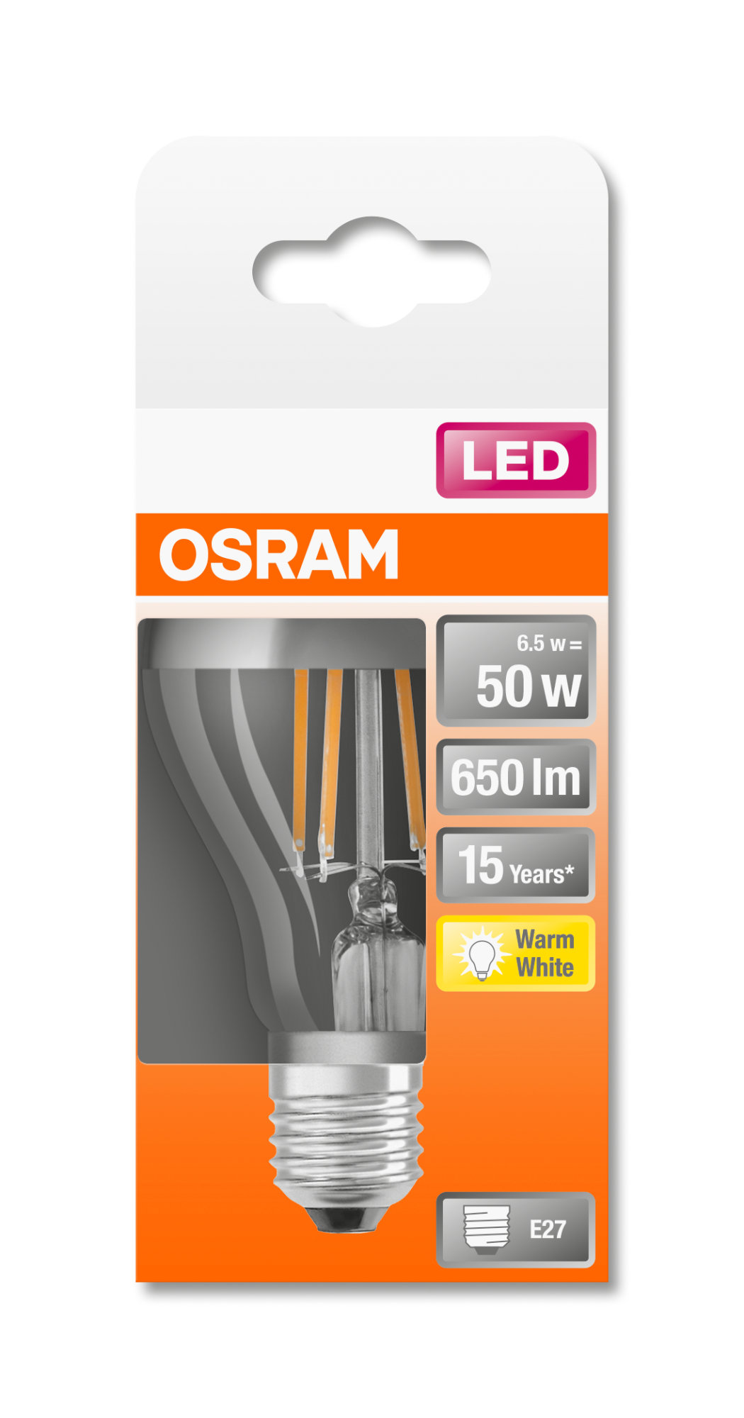 Bec Osram LED STAR RETROFIT CLP 34 FIL Oglindă argintie non-dim 4W 827 E27 680lm 2700K