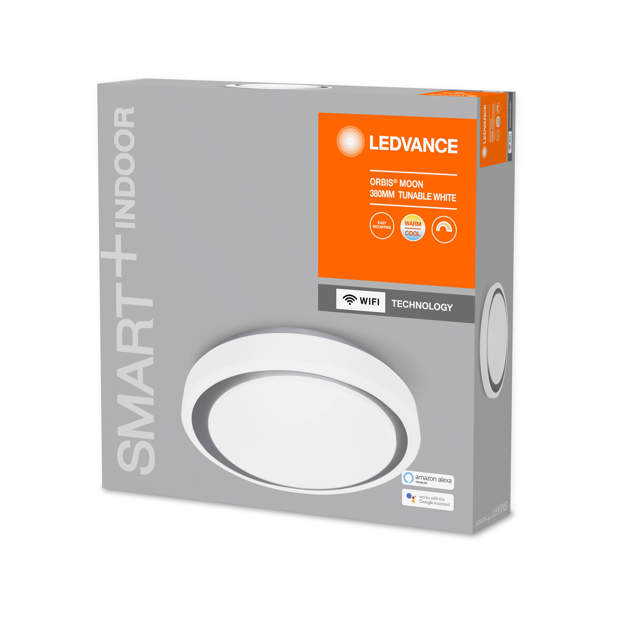 Lampa LED de tavan LEDVANCE SMART+ WiFi Tunable LED-uri Albe ORBIS Moon 380mm alb-gri 2500lm