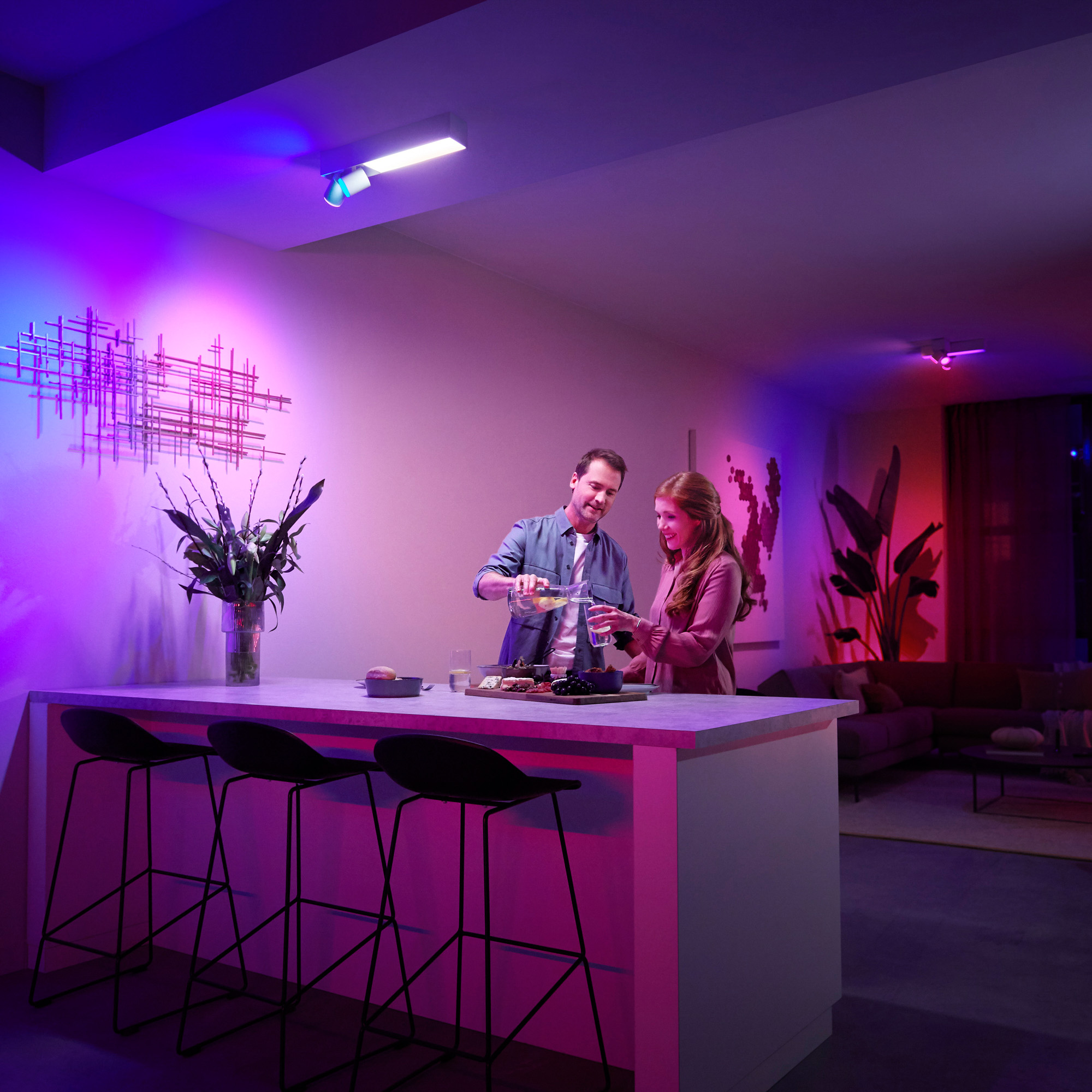 Philips Hue White &amp; Color Ambiance Centris LED Plafonieră cu LED-uri cu 2 spoturi alb 1540lm