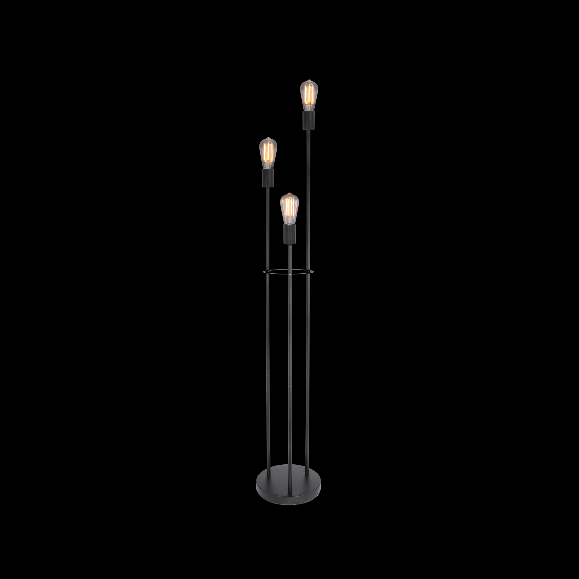 Lampa de podea Globo Martha, cu flacără triplă, E27, negru