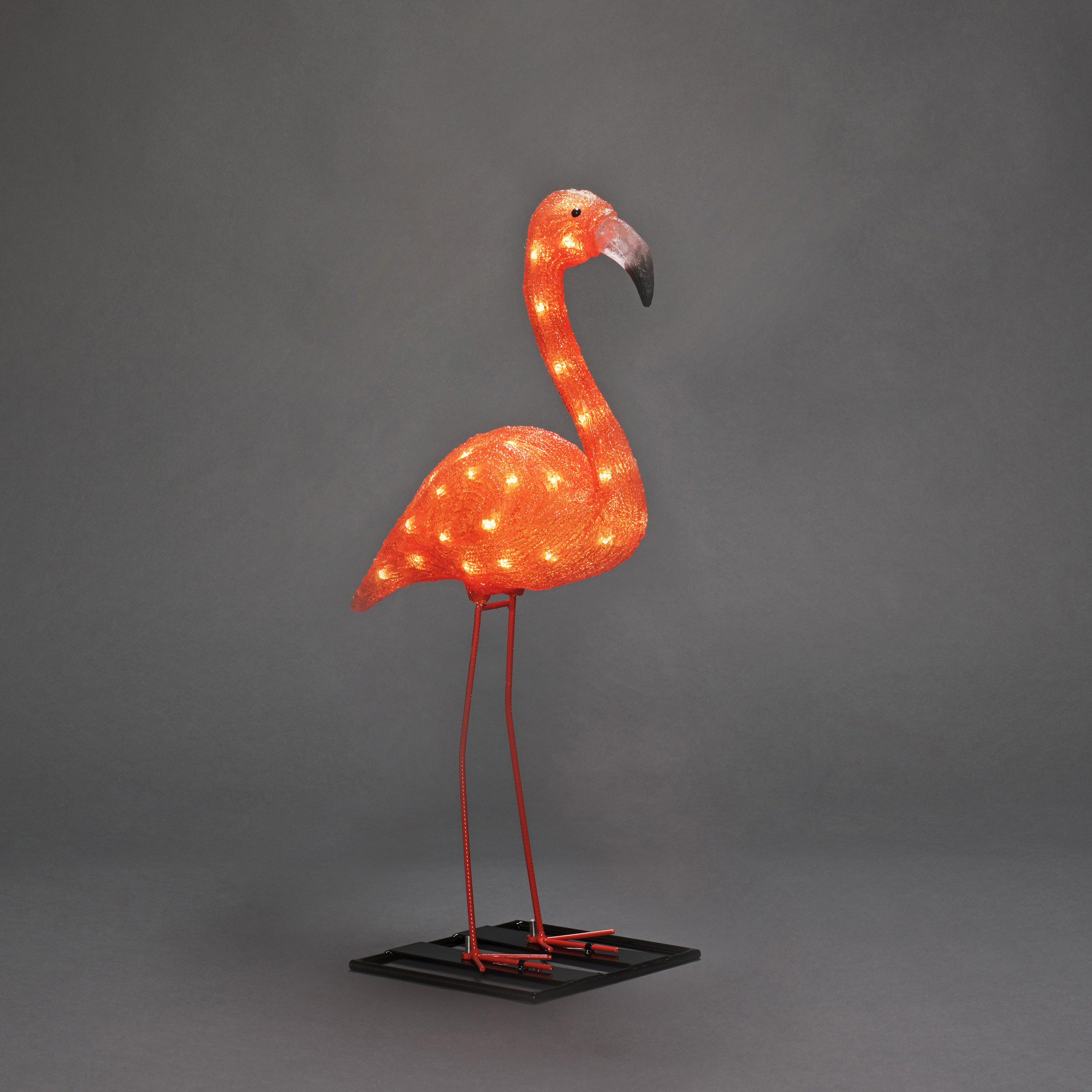 LED Acrylic Flamingo, 48 LEDuri Amber