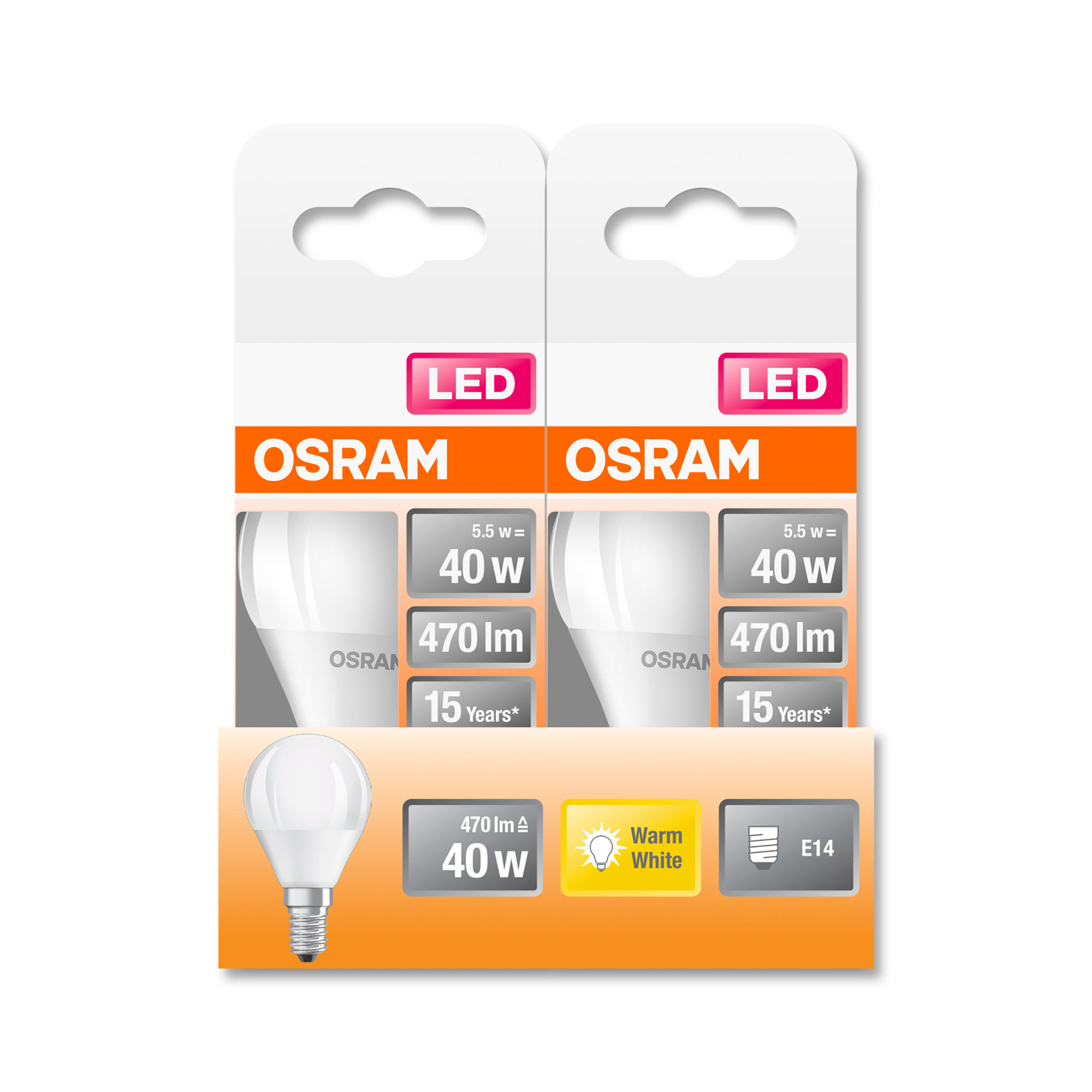 Bec Osram Star Classic LED Bulb E14 5,5W alb cald mat 470lm 2700K