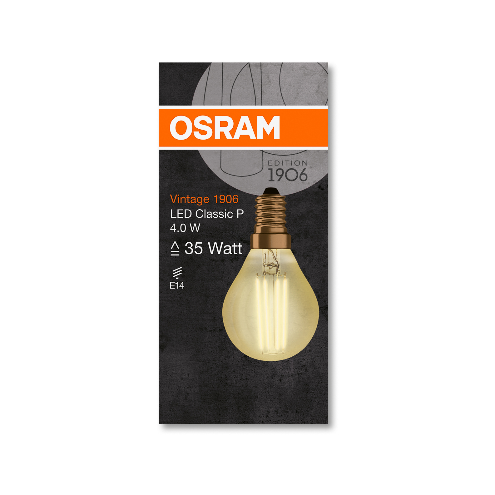 Bec LED Osram LED VINTAGE 1906 CLP auriu36 non-dim 45W 825 E14 420lm 2500K CRI80