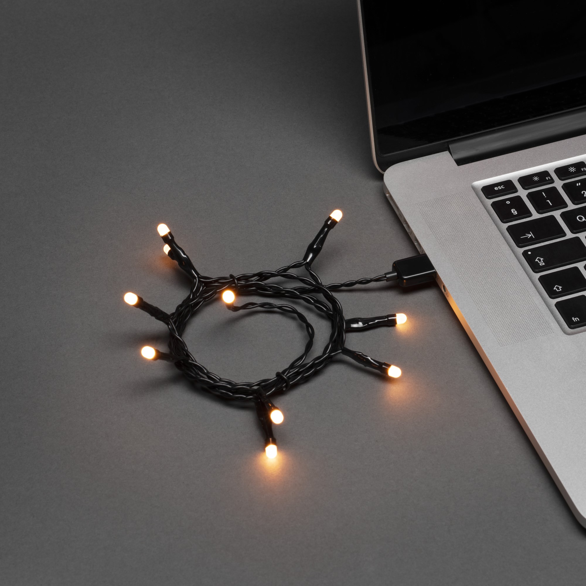Lanț luminos cu LED-uri Konstsmide, conexiune USB, 35 LED-uri de culoare chihlimbar, 3,4m, IP20