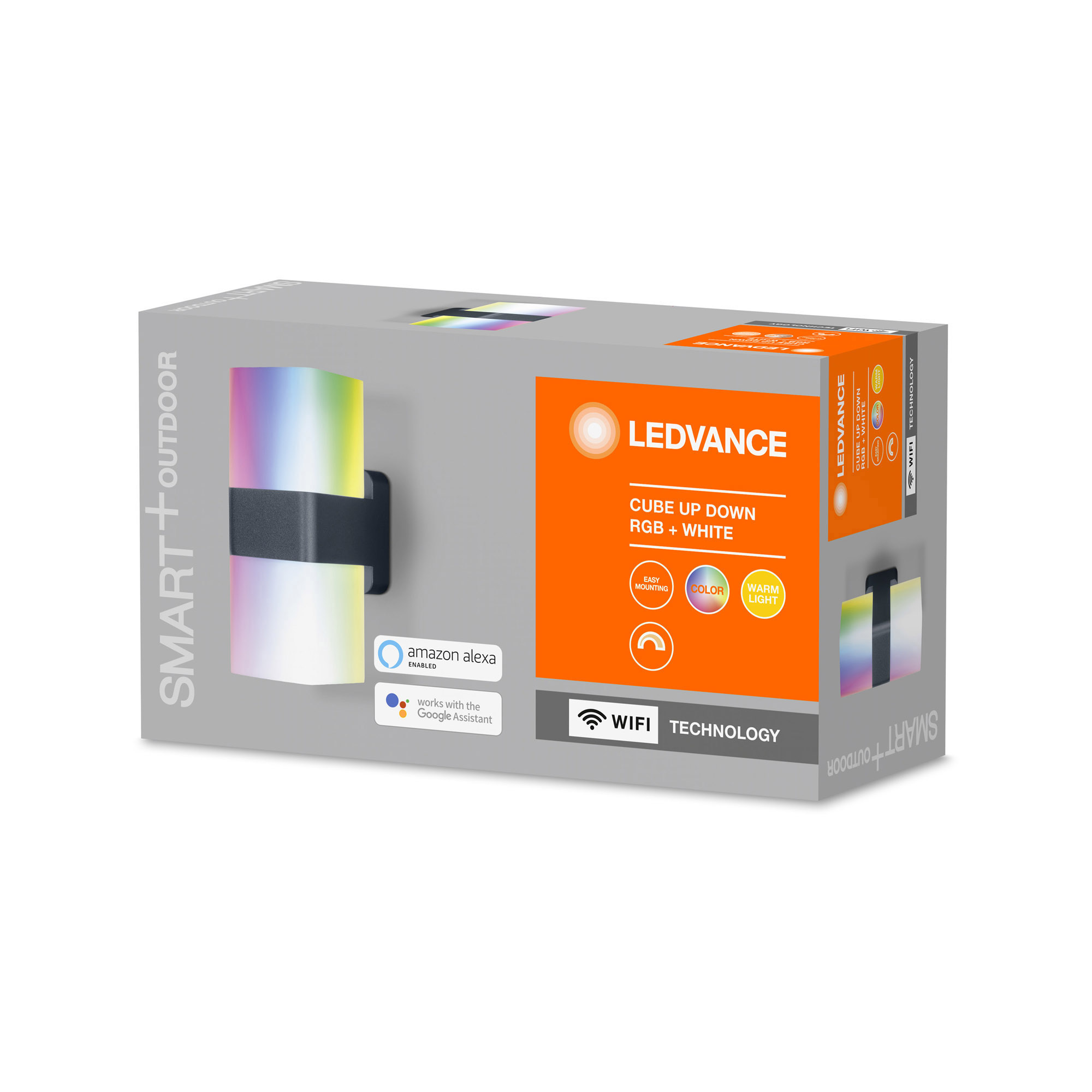 Lampa LED de perete LEDVANCE SMART+ WiFi RGBW LED Cube Updown IP44 900lm