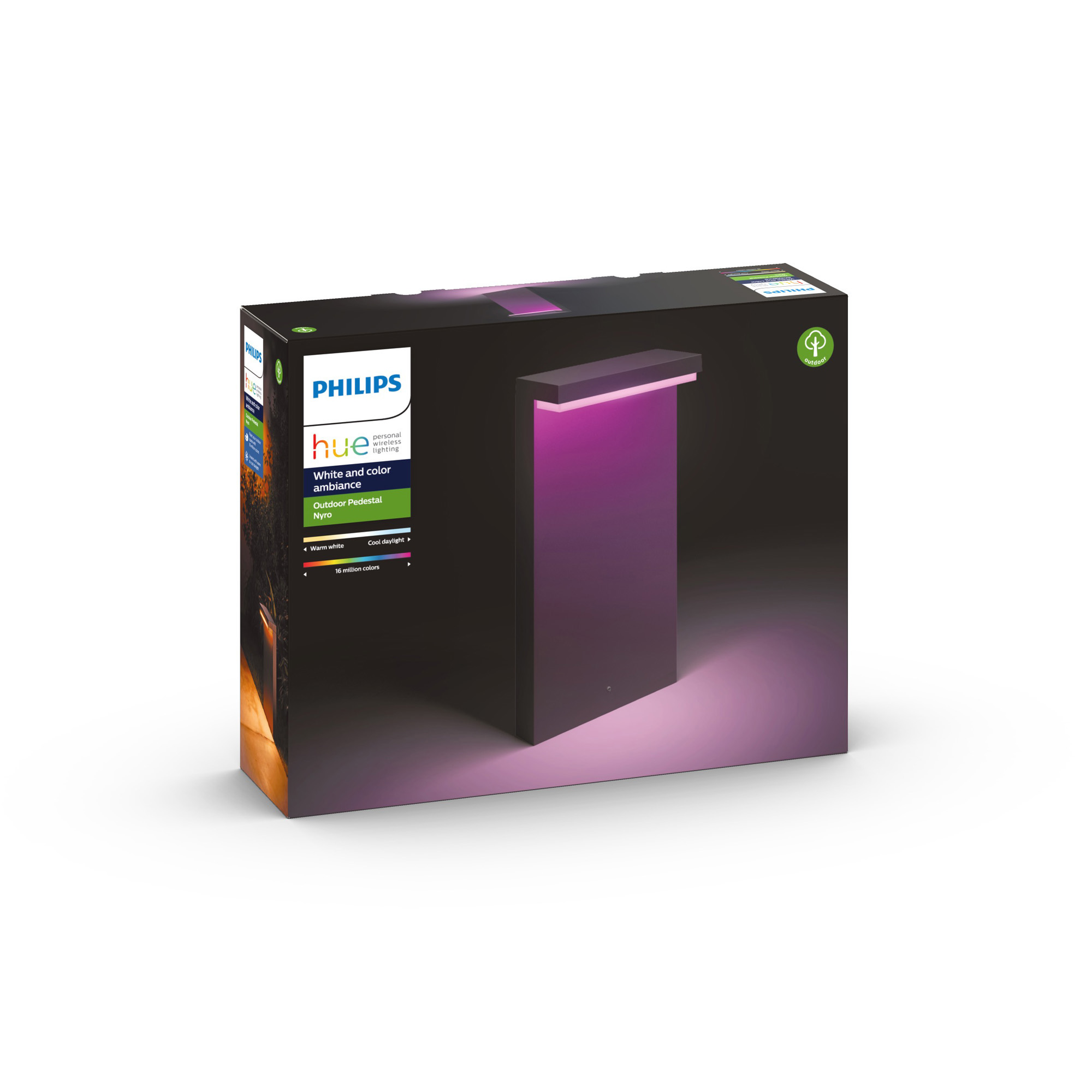 Philips Hue White and Color Ambiance LED Pedestal Light Nyro negru 1000lm