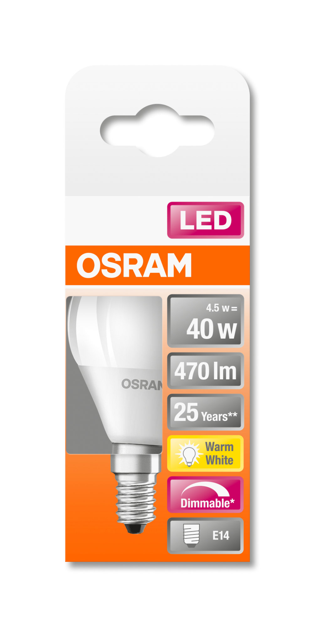 Bec Osram Superstar Classic LED Bulb LED E14 5W alb cald mat 470lm 2700K