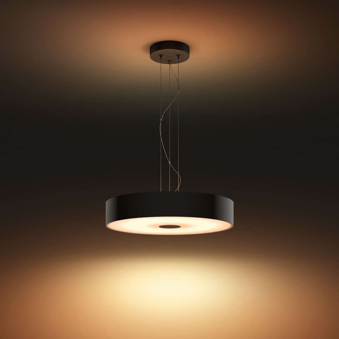 Lampa pendul Philips Hue alb Ambiance Fair LED Light negru 2900lm incl. Buton Dimmer