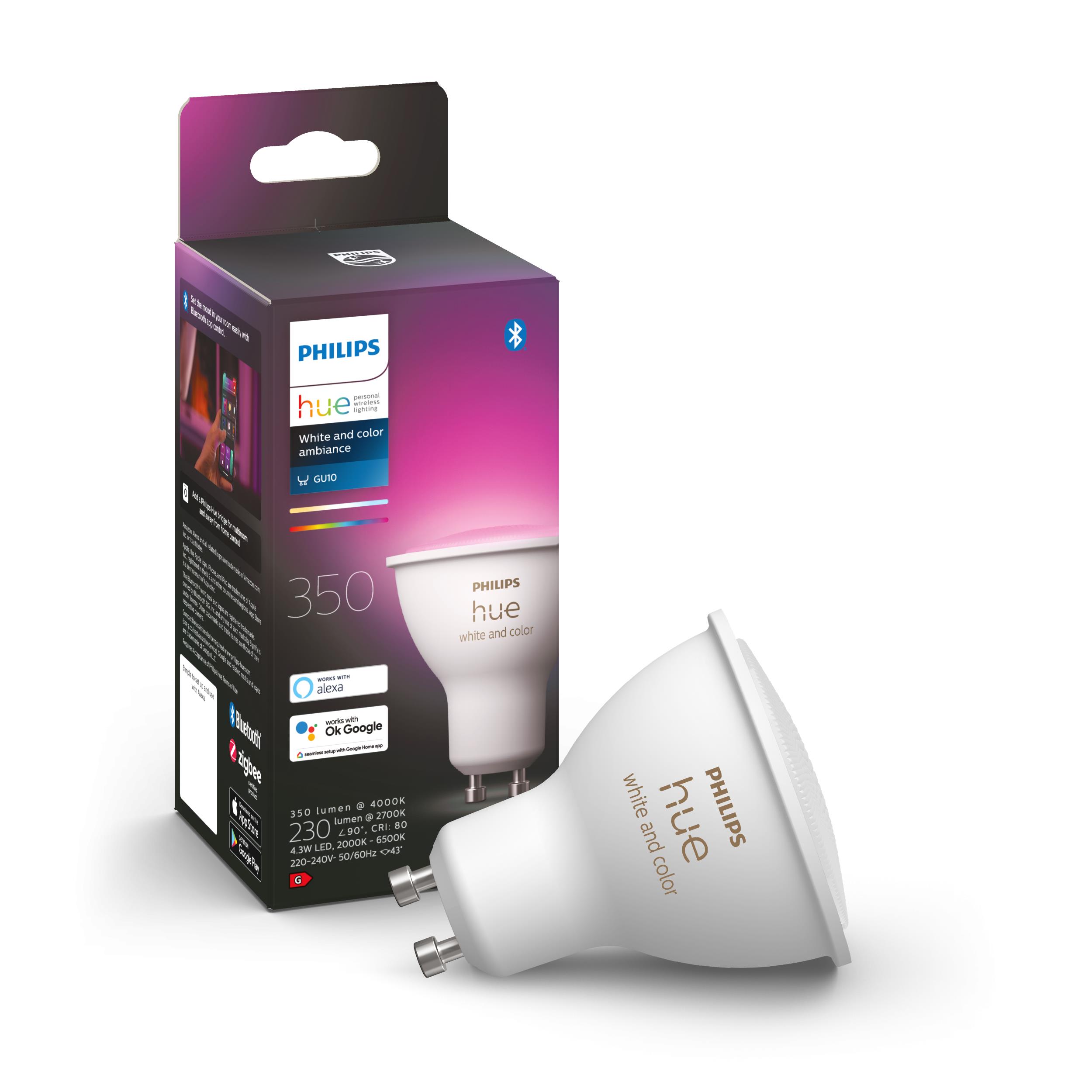 Bec LED Spot Philips Hue alb and Color Ambiance GU10 230lm