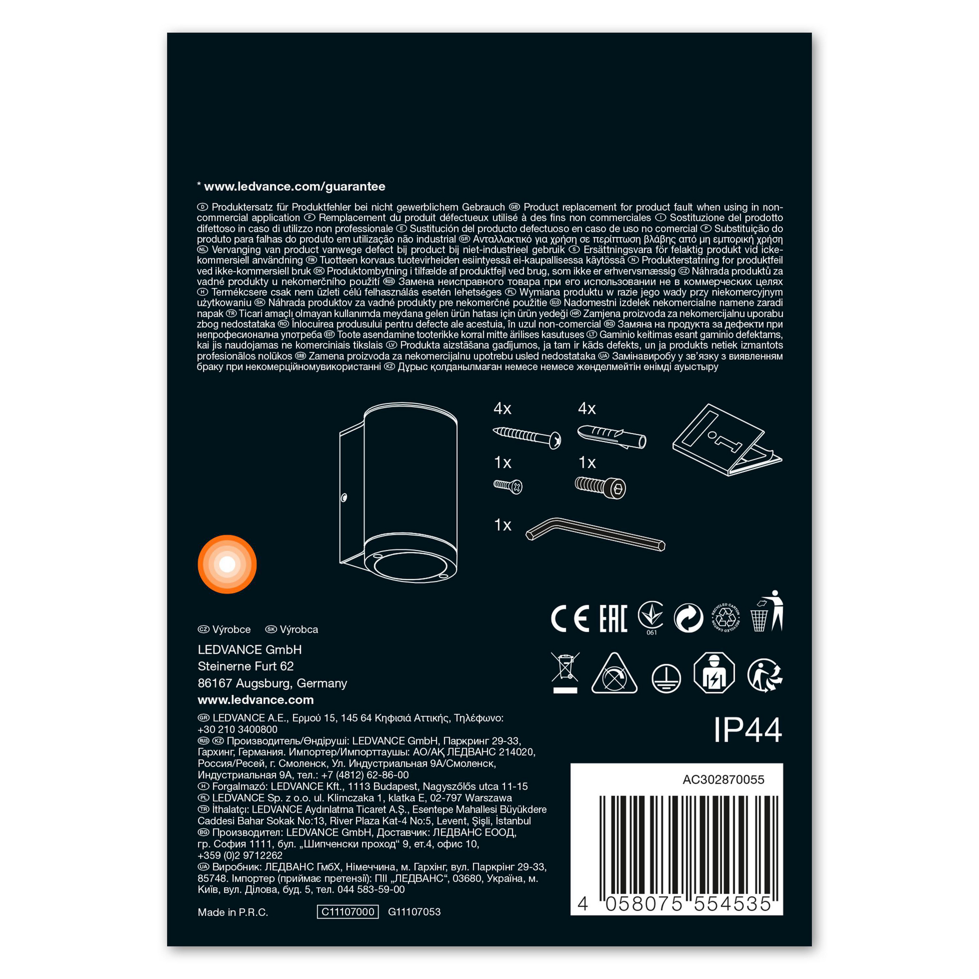 Aplica de perete LEDVANCE ENDURA CLASSIC BEAM LED de perete, GU10, antracit